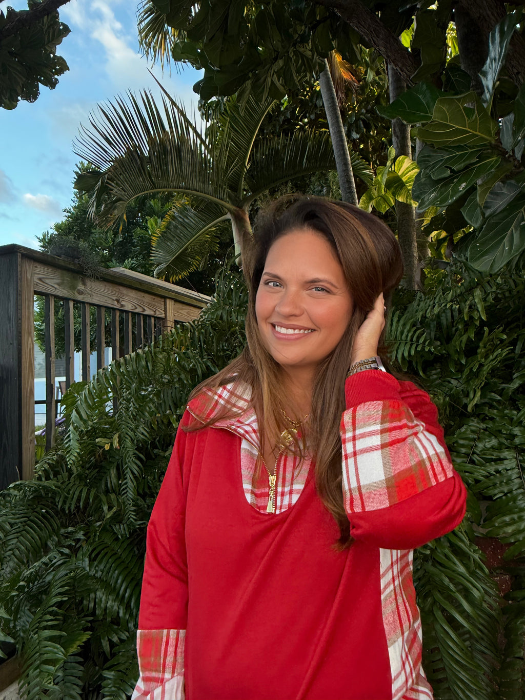 Juniper Plaid Pullover by Jess Lea / Red - BFF Here