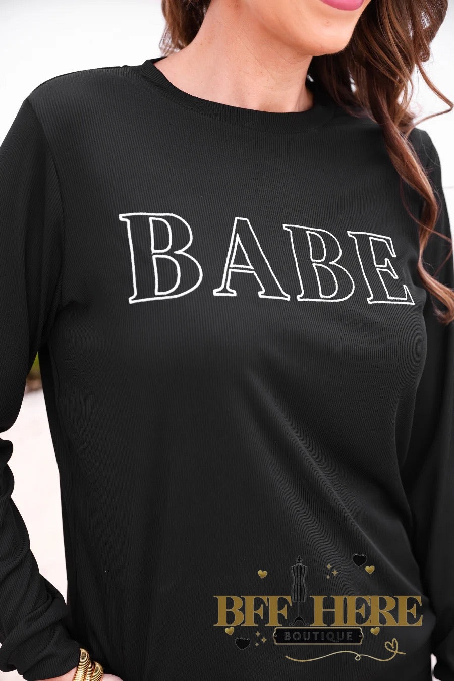 Babe Embroidered Ribbed Set by Jess Lea - BFF Here