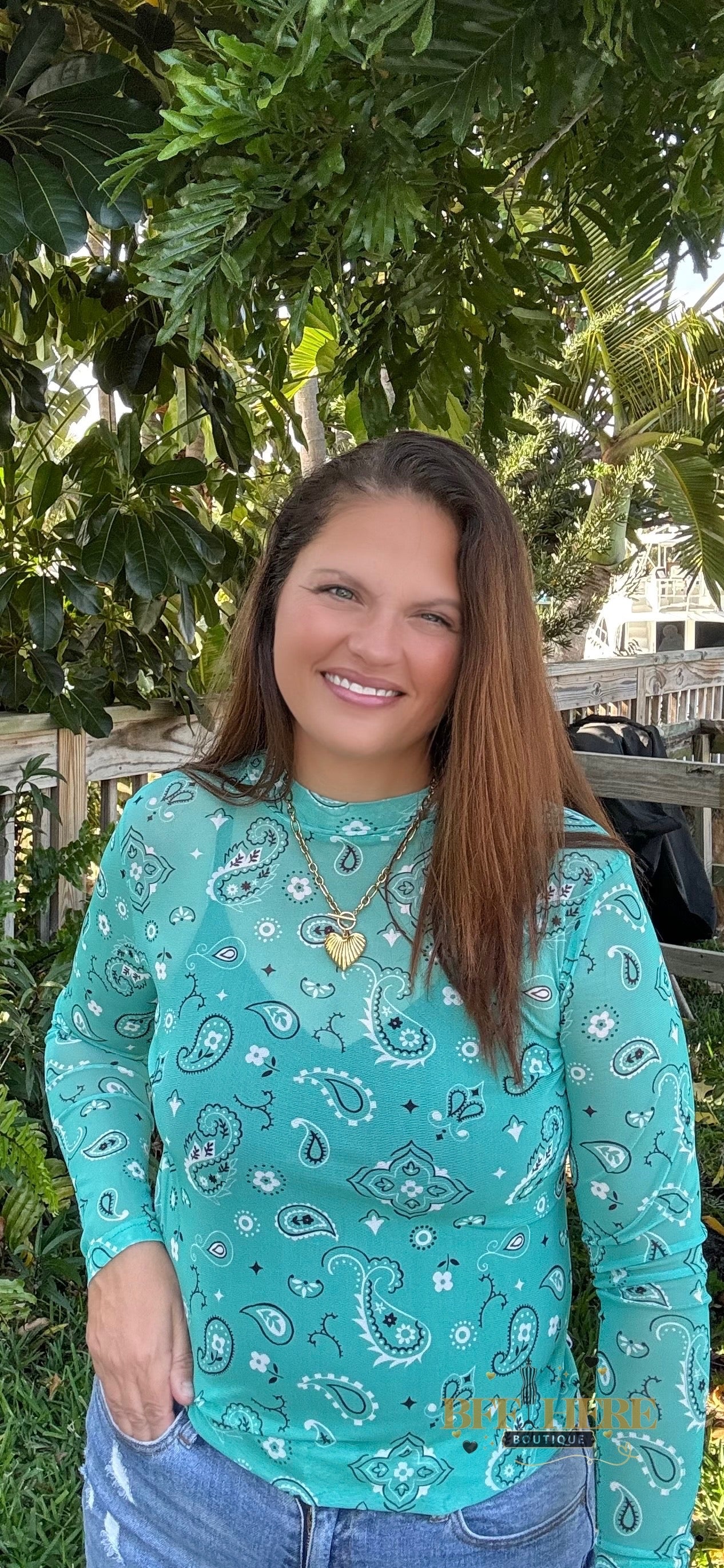 Bandana Babe Mesh Top / Turquoise by Sterling Kreek - BFF Here