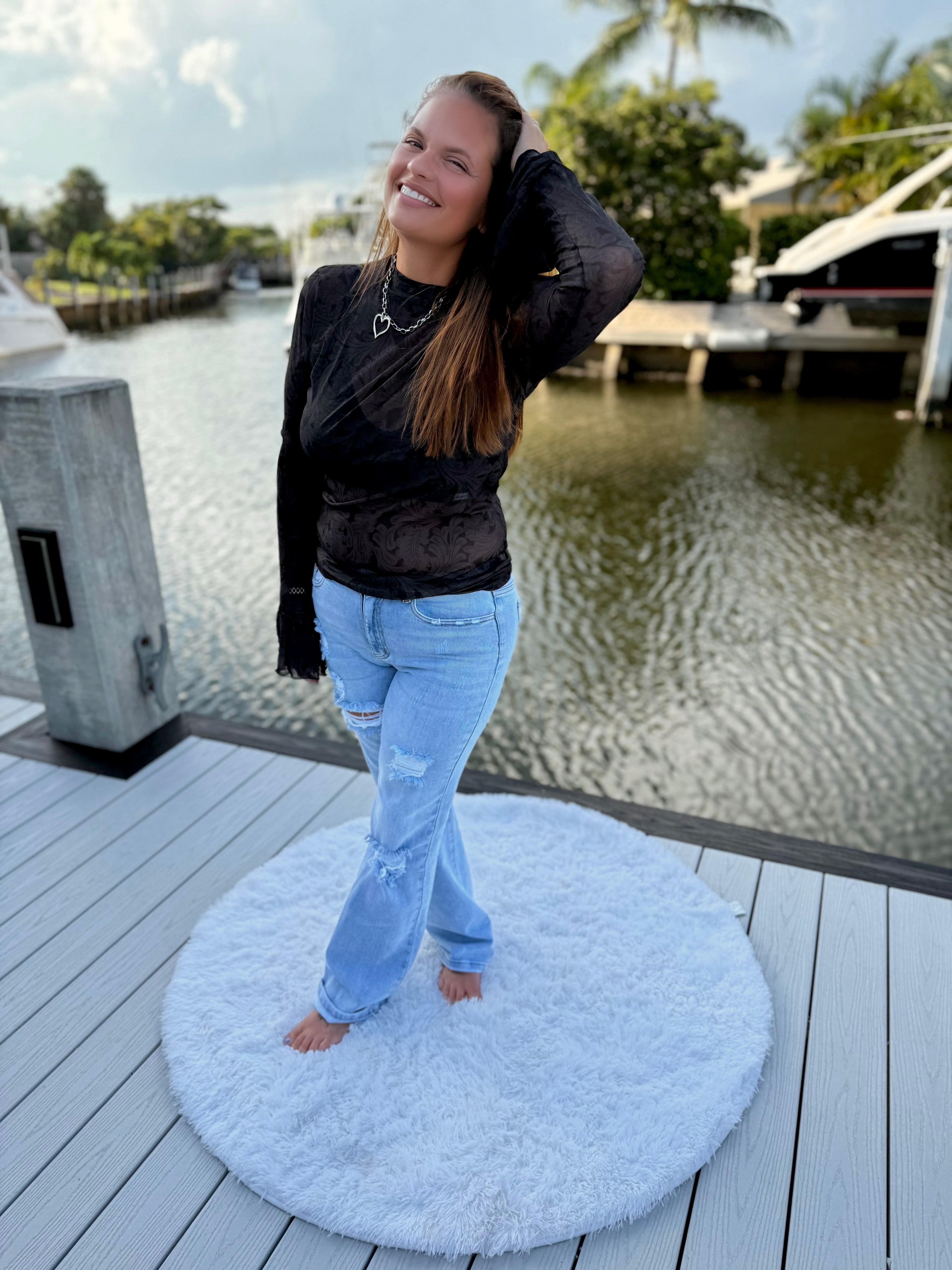 Tooled In Black Mesh Top by Sterling Kreek - BFF Here