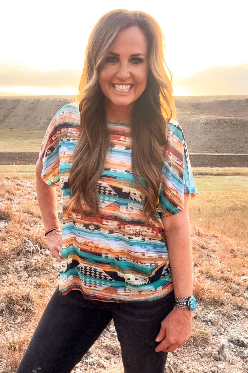 Aztec Daze Mesh Top by Sterling Kreek - BFF Here