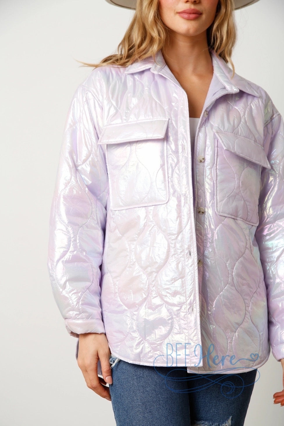 Mystical Glow Iridescent Puffer Jacket / Choice of Color - BFF Here