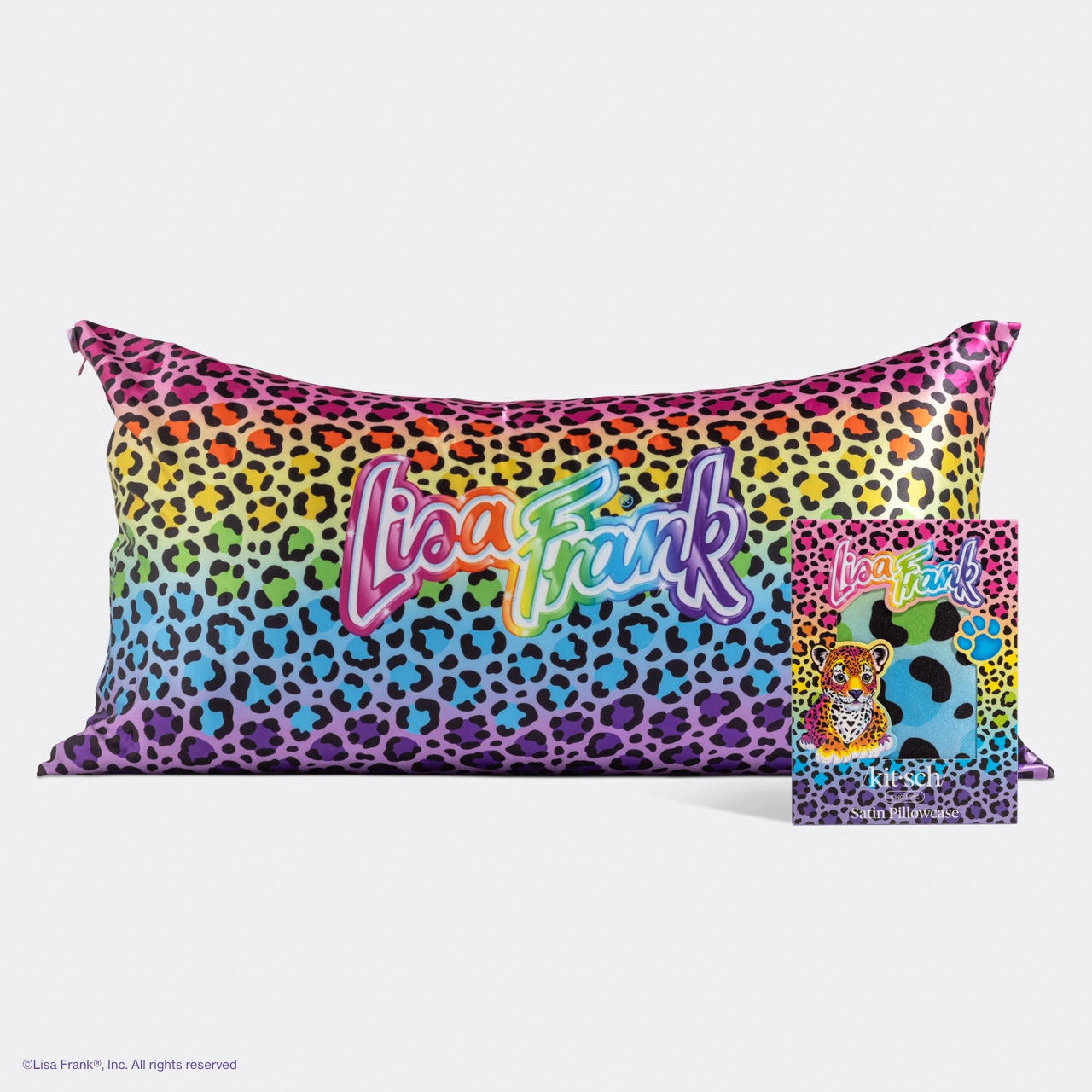 Lisa Frank X Kitsch Satin Pillowcase - Rainbow Leopard