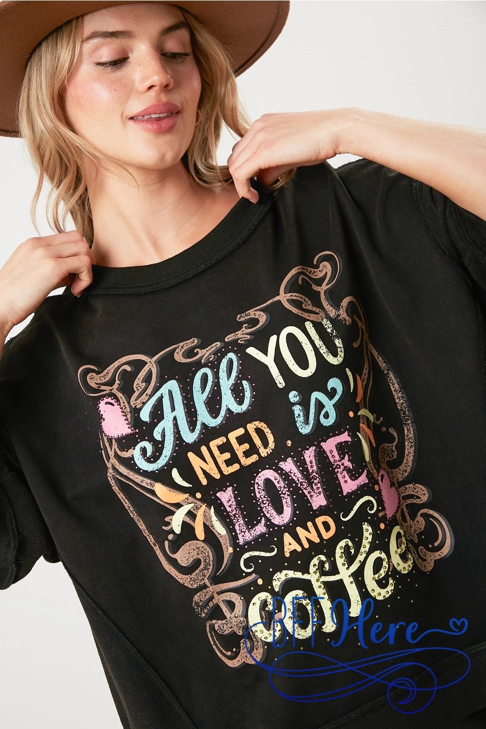 PREORDER: Sip of Affection: Love & Coffee Sweatshirt (Ships End of February) - BFF Here