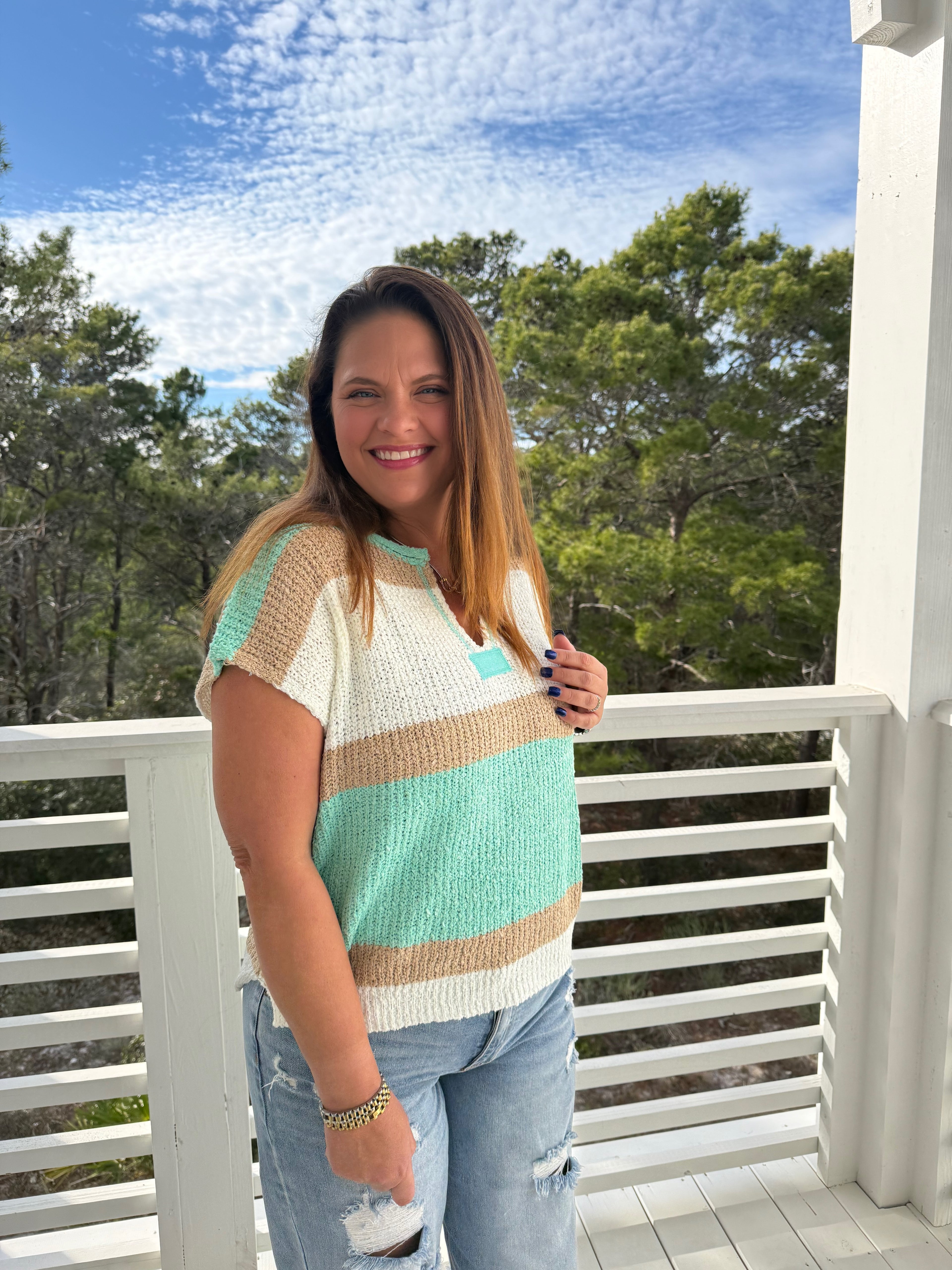 Short Sleeve Color Block Stripe Top by Sew In Love (Ships 2-3 weeks) - BFF Here