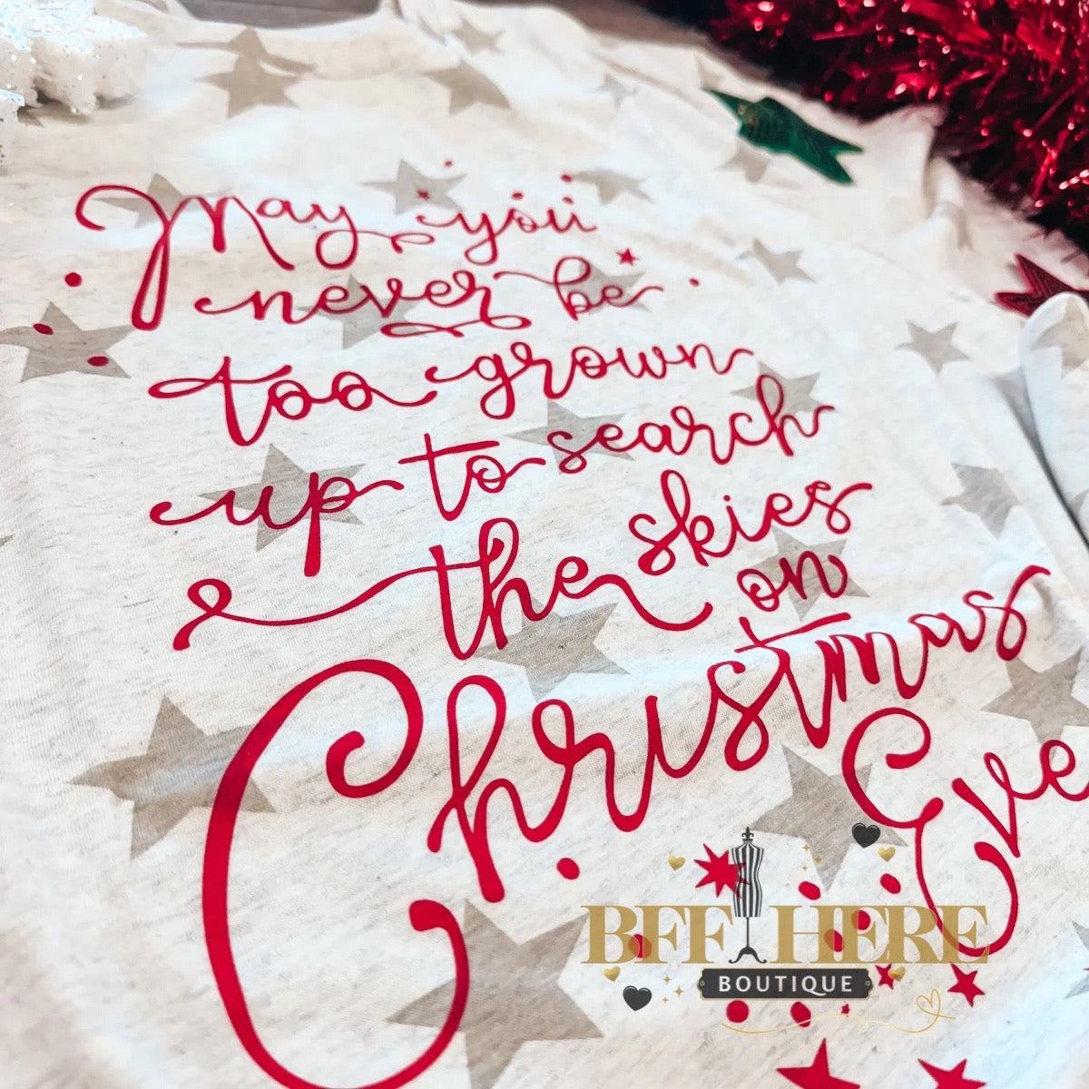 Christmas Eve Star Tee / Youth or Adult - BFF Here