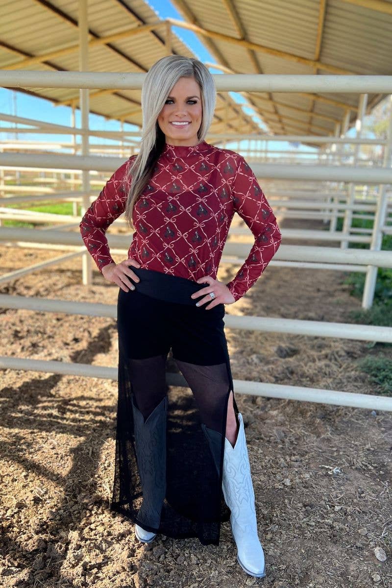 Bronc & Bows Mesh Top by Sterling Kreek - BFF Here