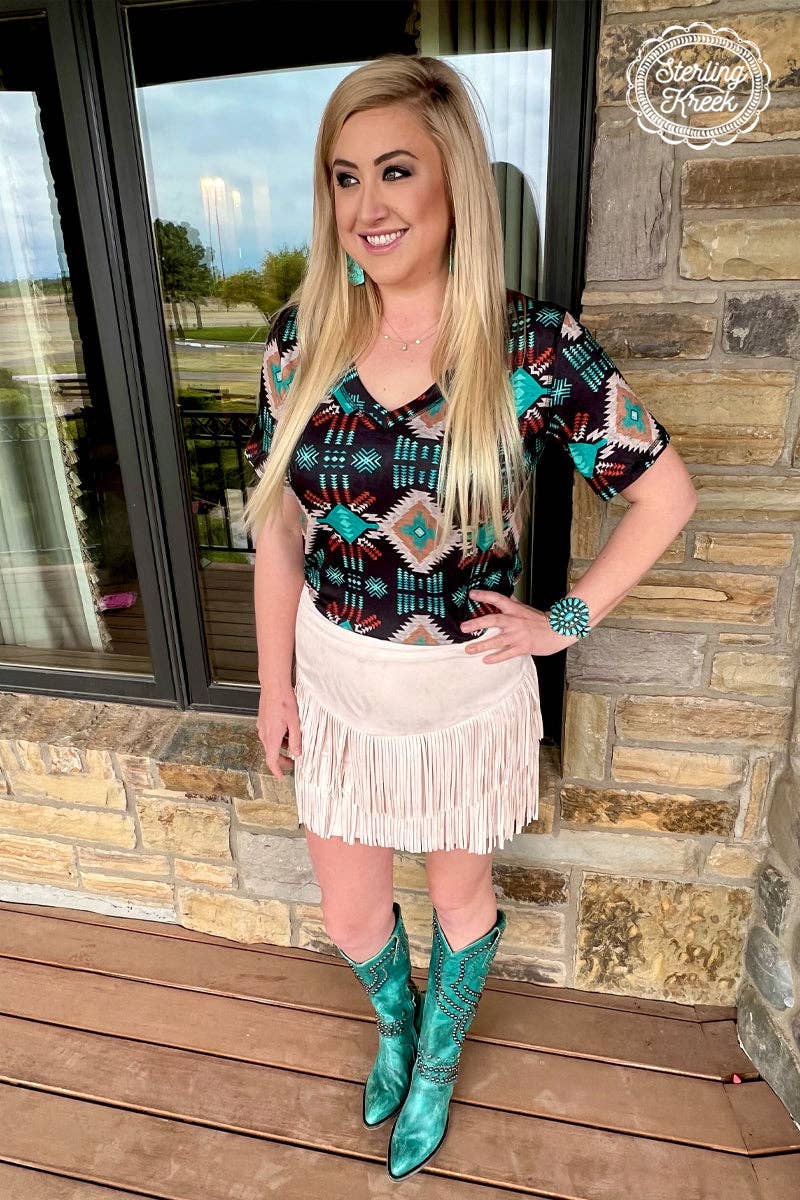 Fort Worth Fringe Skirt by Sterling Kreek / Cream - BFF Here