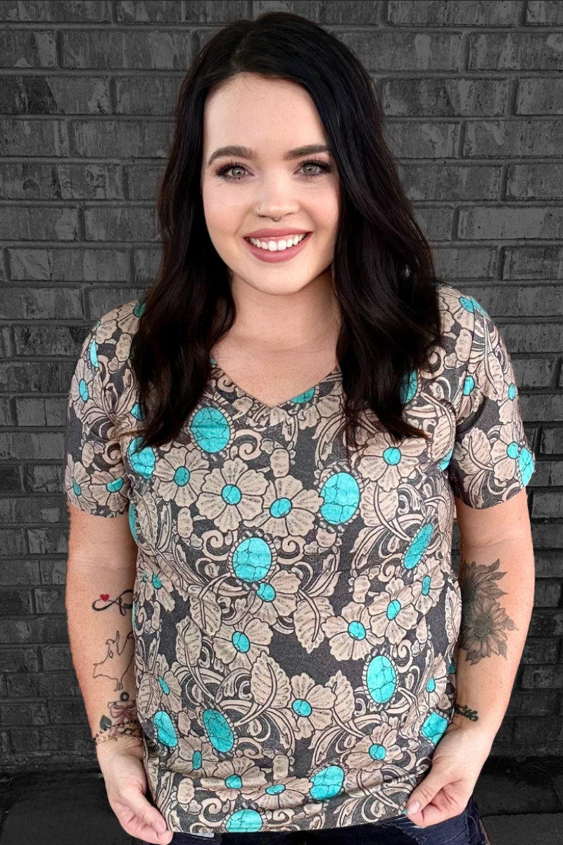 Tattoos On This Town V Neck Tee by Sterling Kreek - BFF Here