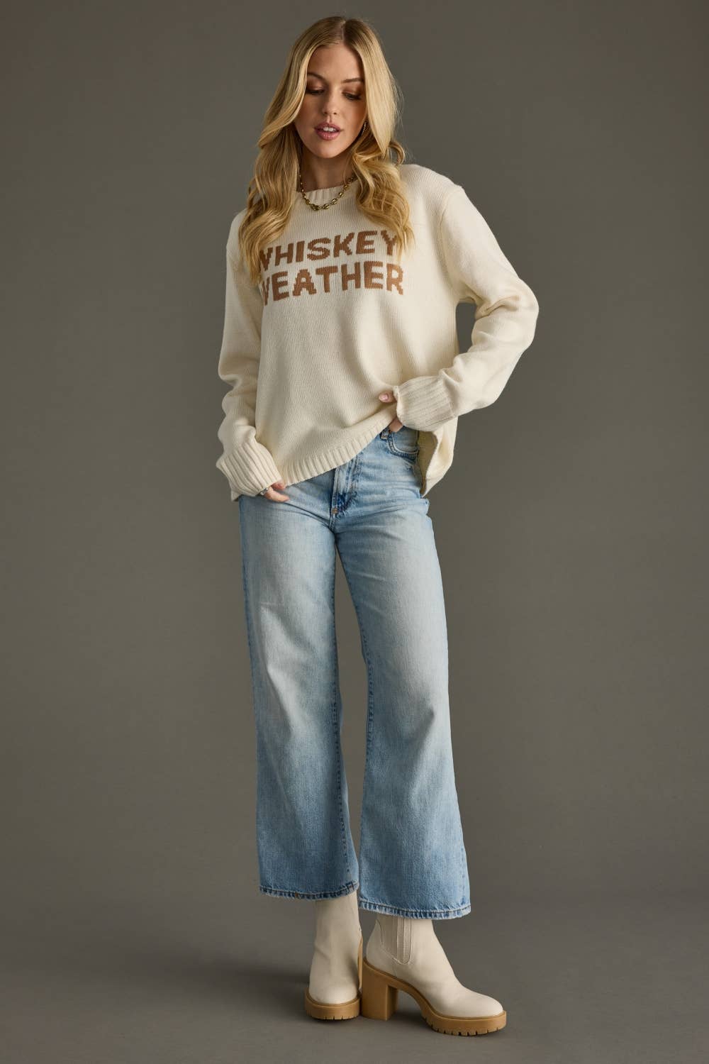 PREORDER : Ivory Whiskey Weather Sweater by Panache (ETA: Late December) - BFF Here