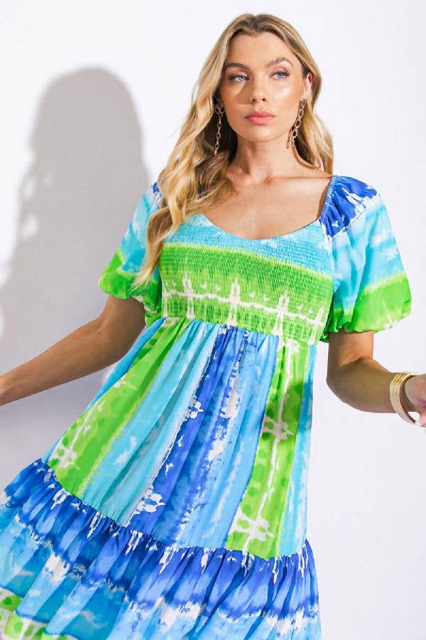 Tropical Waves Tie-Dye Dress - BFF Here