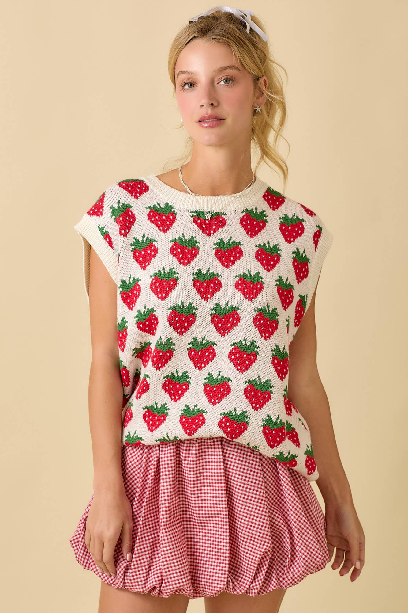 Strawberry Fields Sweater Vest by Main Strip - BFF Here
