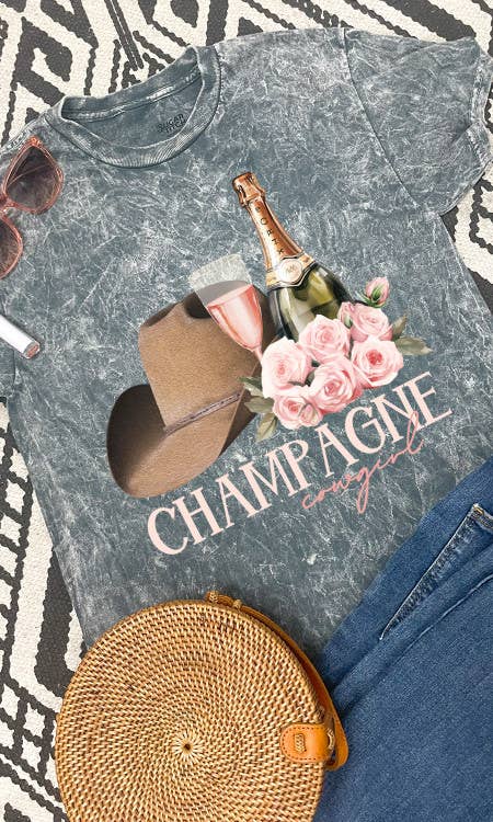 Boujee Cowgirl Champagne Graphic Tee - BFF Here