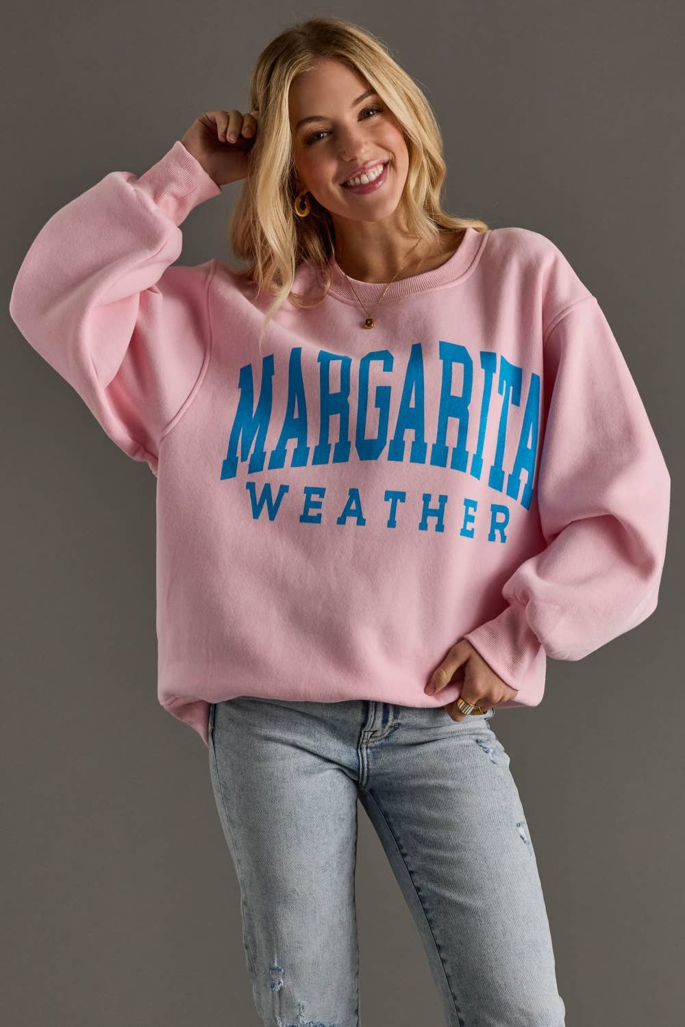 Lt. Pink Margarita Weather Sweatshirt by Panache - BFF Here