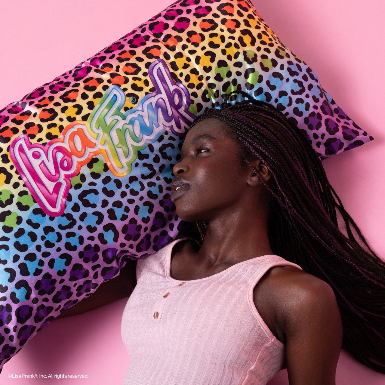 Lisa Frank X Kitsch Satin Pillowcase - Rainbow Leopard