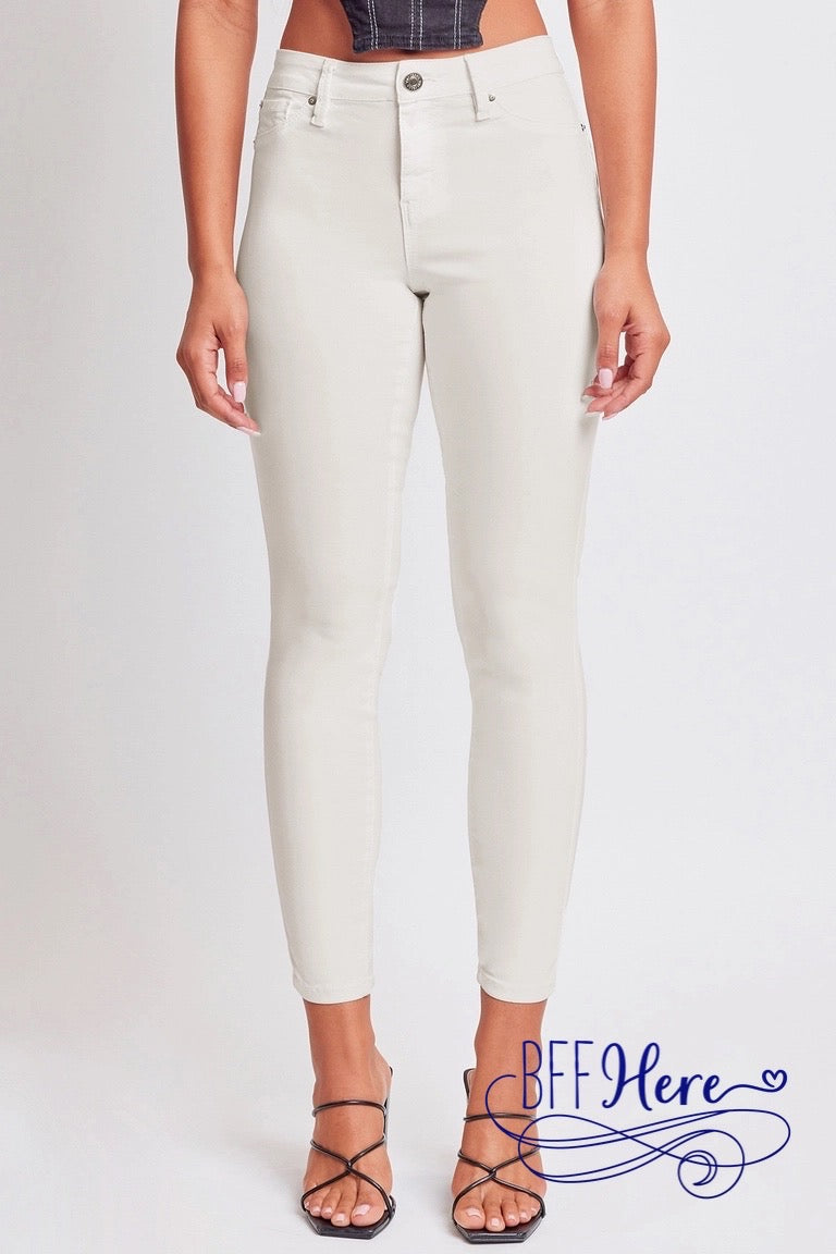 Spring Fling Hyperstretch Mid-Rise Skinny Jean / Choice of Color by YMI - BFF Here