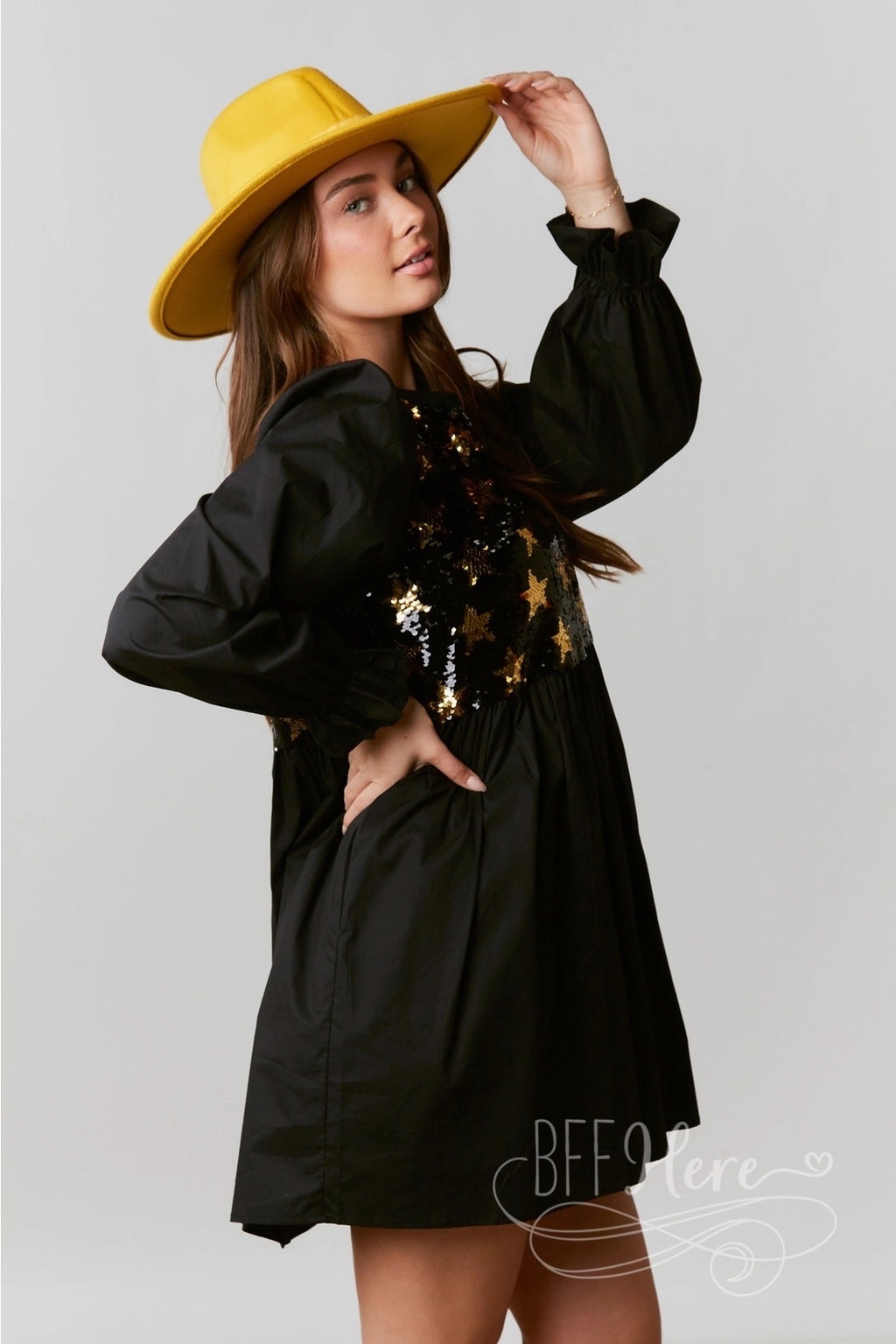 Stellar Elegance: Dazzling Star Sequin Cocktail Dress - BFF Here