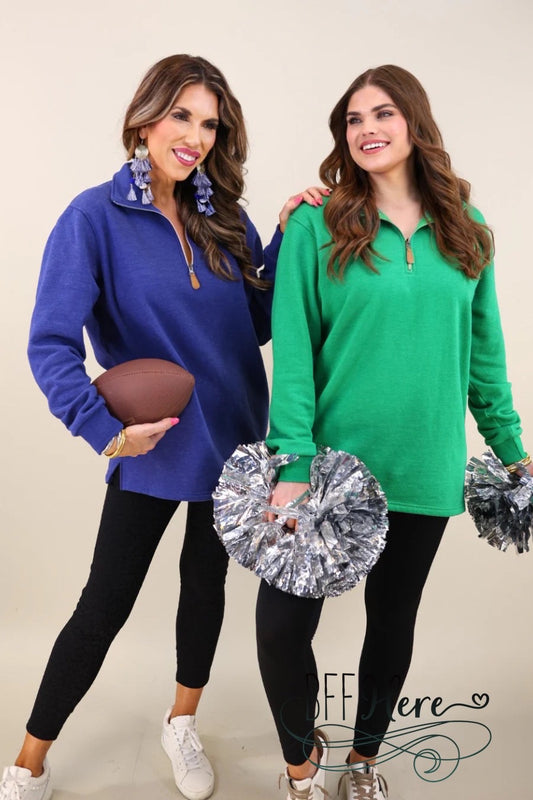 Miley Quarter Zip Pullover by Jess Lea / Green - BFF Here