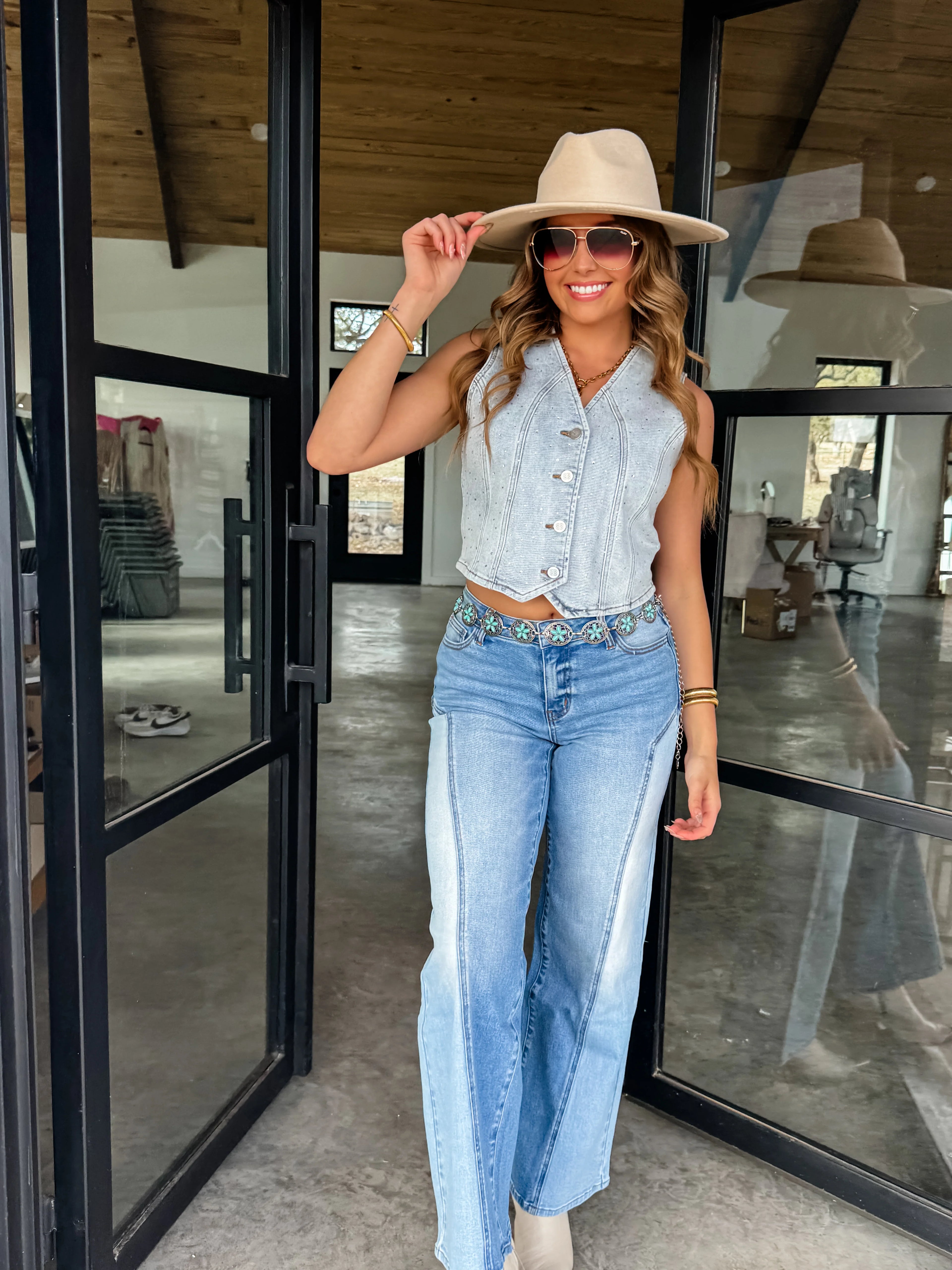 Trailblazer Two Toned Jeans by Blakeley - BFF Here