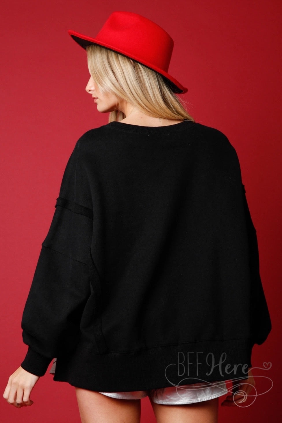 Joyful Toast: Cheers to the Holidays Christmas Sweatshirt - BFF Here