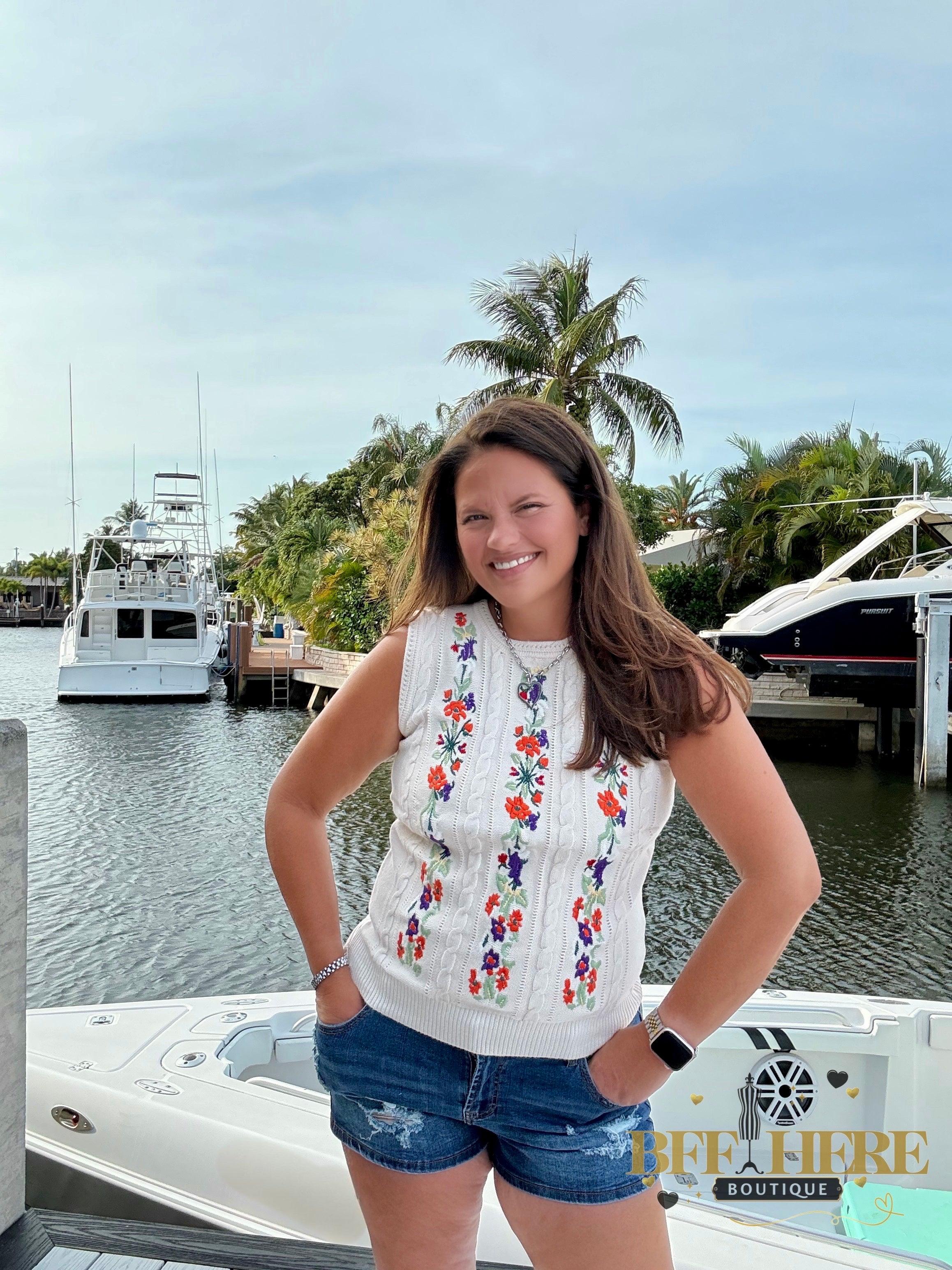 Wildflower Knit Sweater Tank - BFF Here