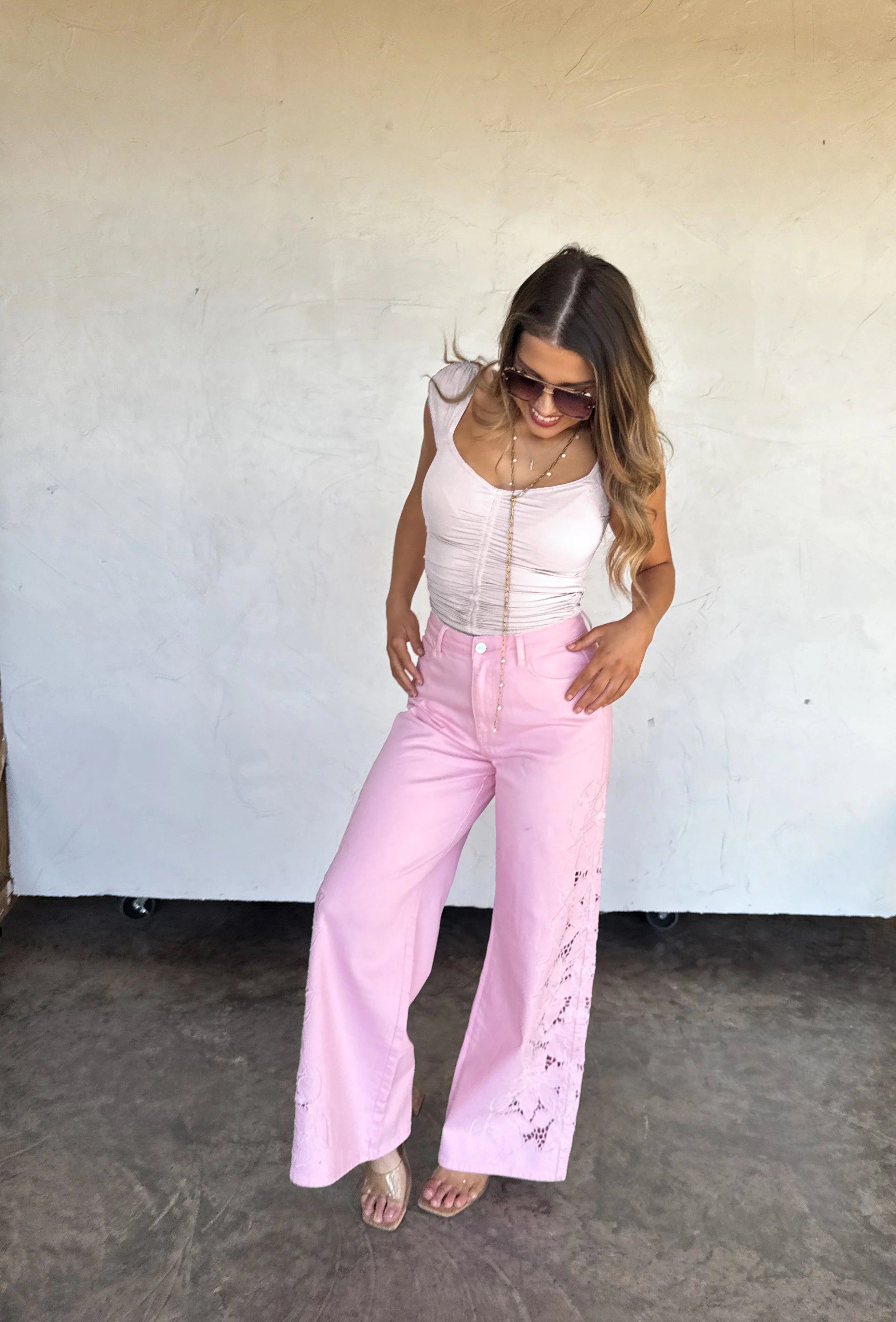 PREORDER: Summer Floral Charm Wide Leg Jeans  by Blakeley (ETA: May) - BFF Here