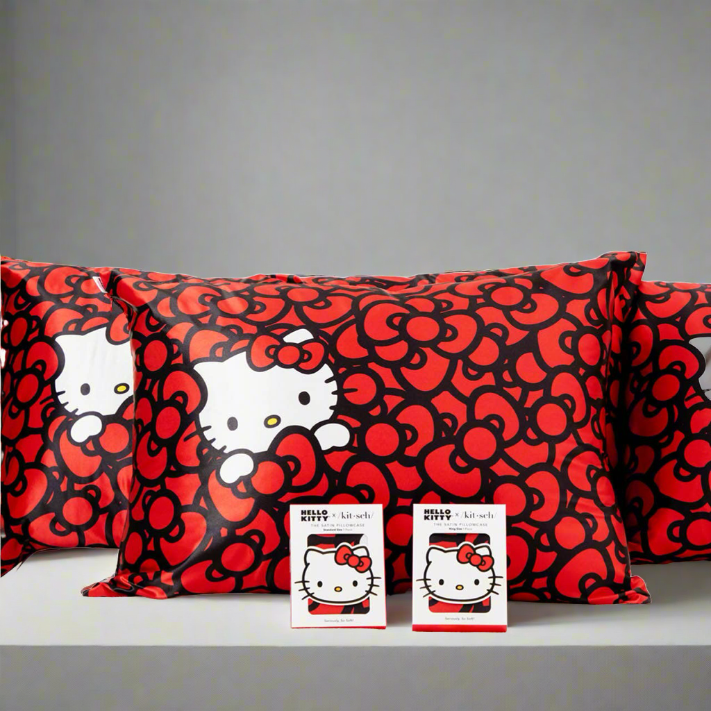 Hello Kitty x Kitsch Pillowcase King -Kitty in a Sea of Bows - BFF Here