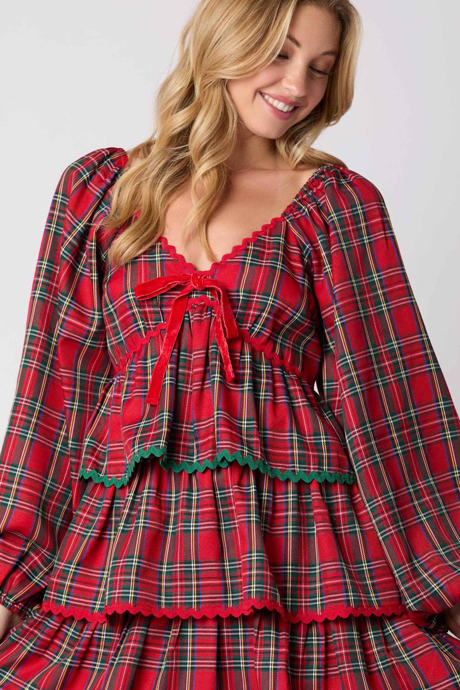 Mistletoe Magic Plaid Dress - BFF Here