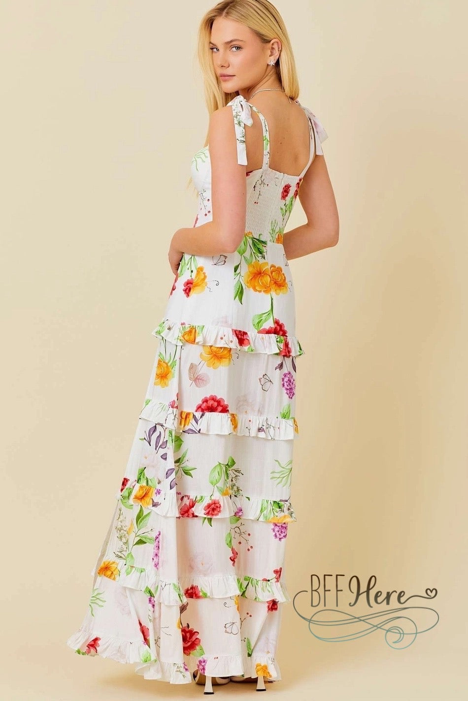 Garden Party Ruffle Maxi Dress - BFF Here