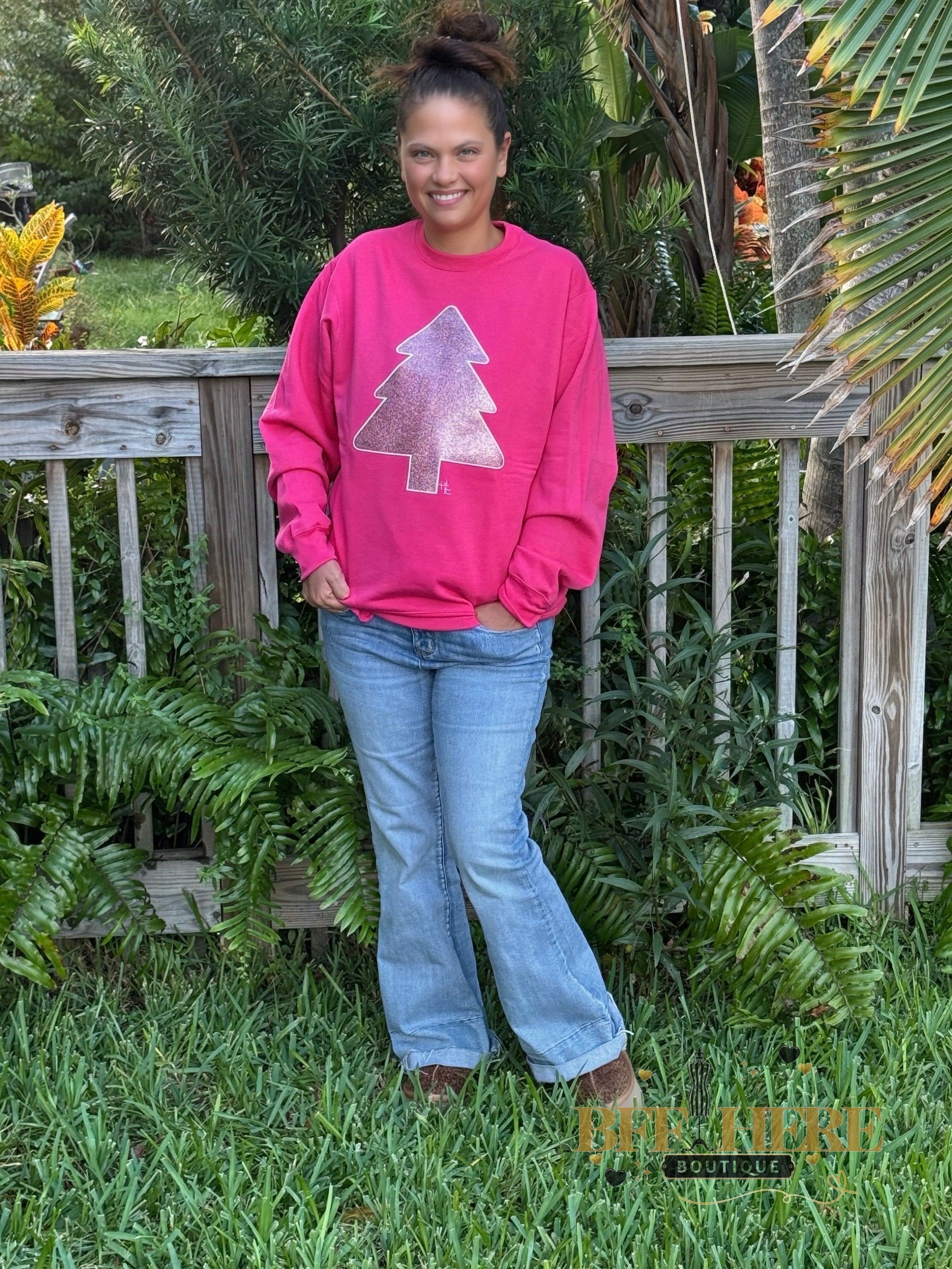 Oh Christmas Tree Sparkle Sweatshirt - BFF Here