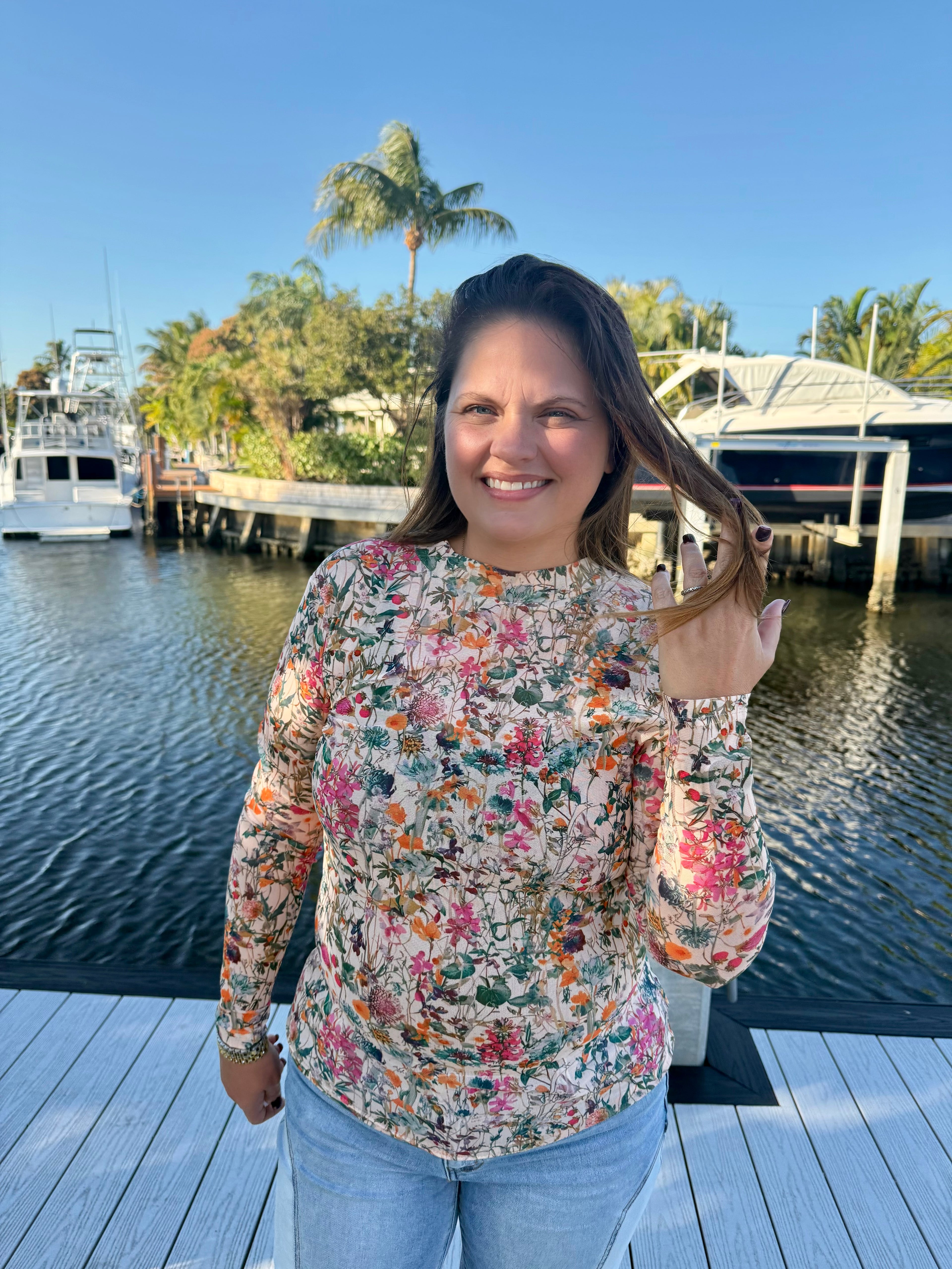 Fields of Floral Mesh Top by Sterling Kreek - BFF Here