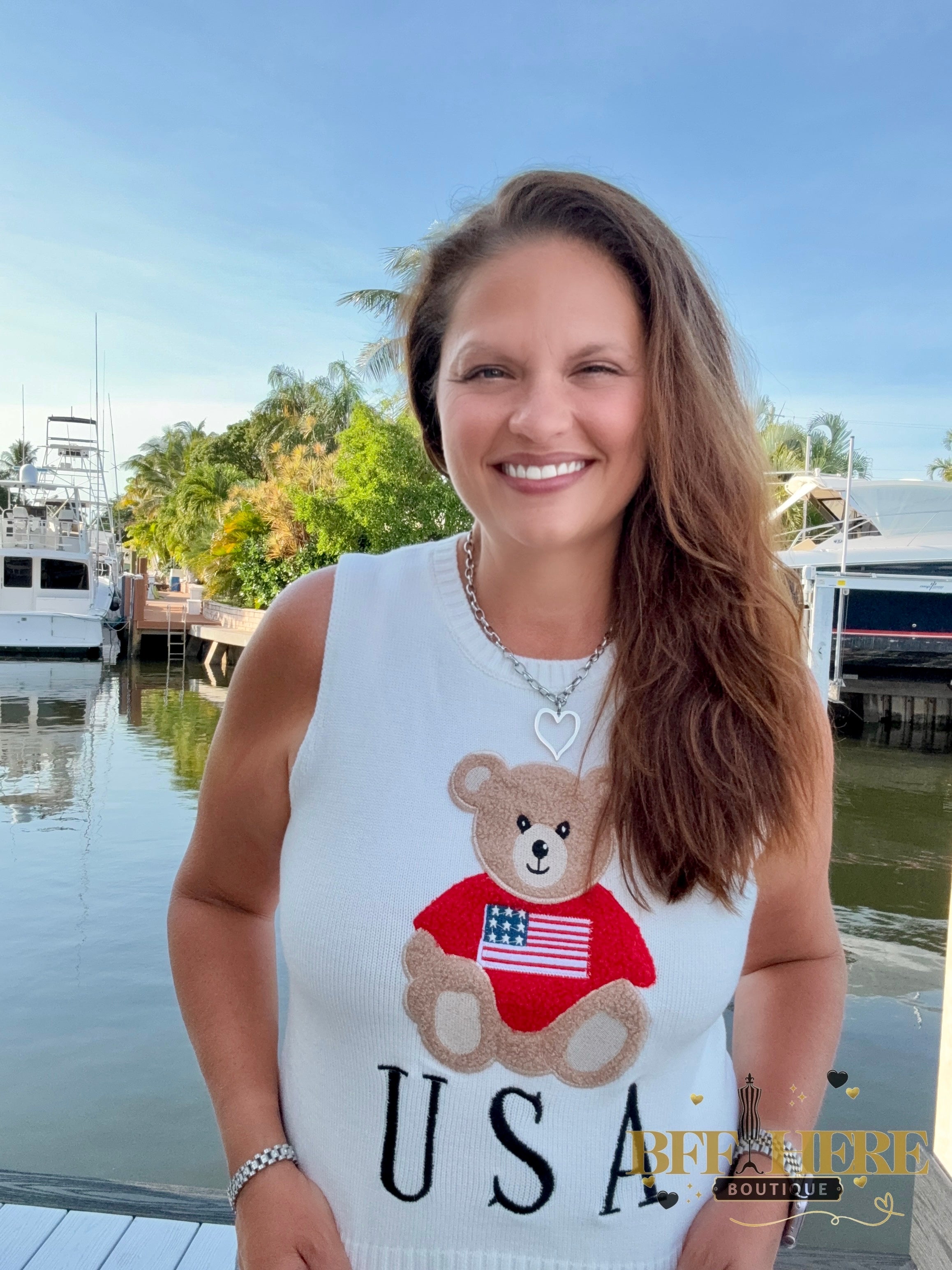 Stars & Teddy USA Sweater Tank by Sweet Lovely by Jen - BFF Here