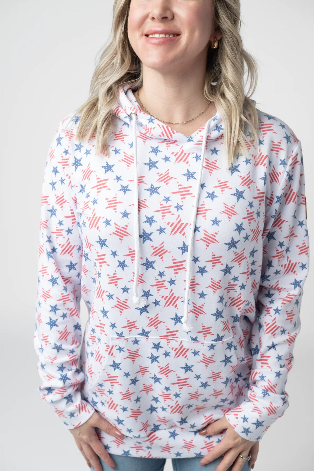 Hailey Pullover Hoodie / American Stars and Stripes by Michelle Mae - BFF Here