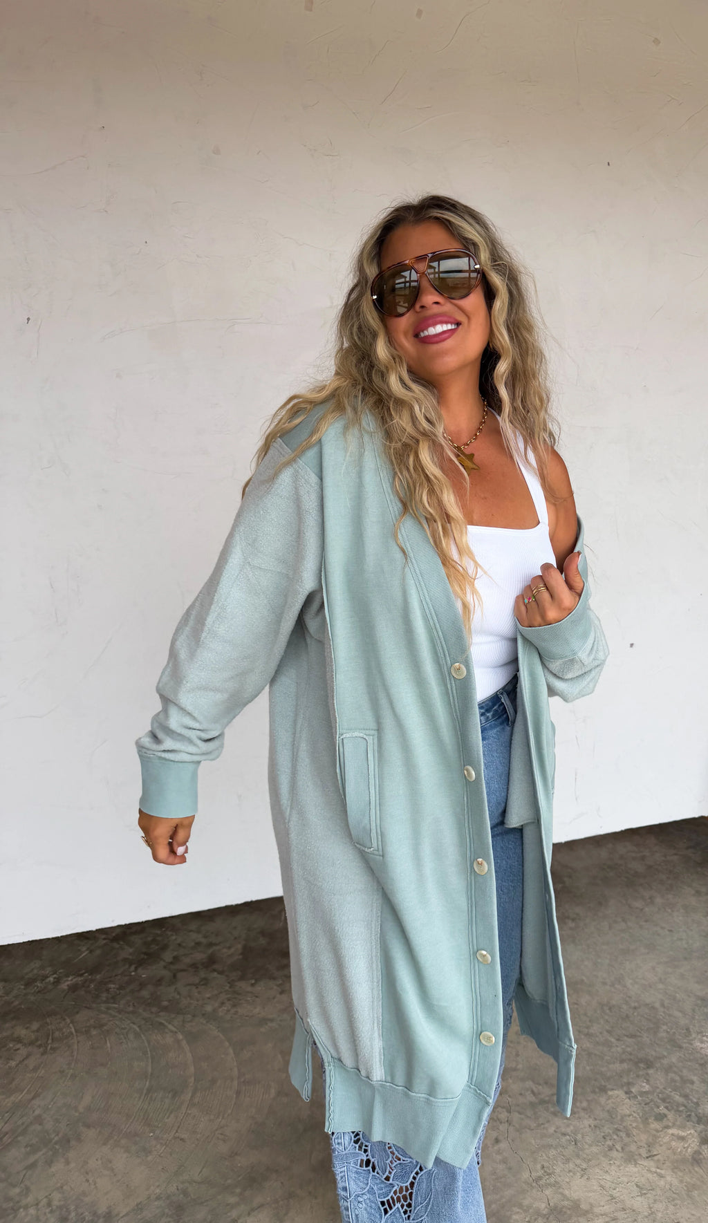 PREORDER: Desi Sweatshirt Cardigan by Blakeley (ETA Late February/ Early March) - BFF Here