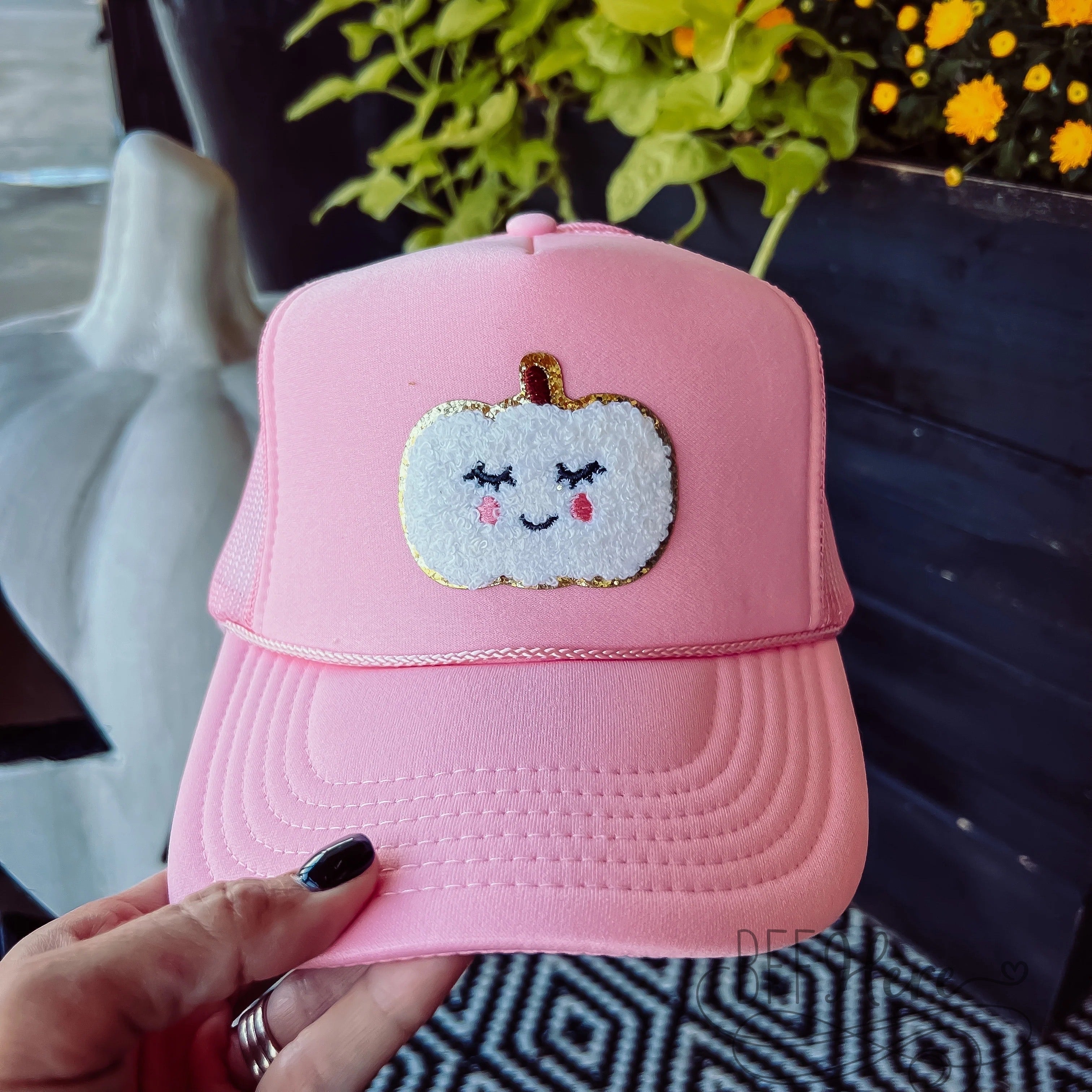 Fall Voyage Vibes: Spirited Pumpkin Trucker Hat / Choice of Color - BFF Here