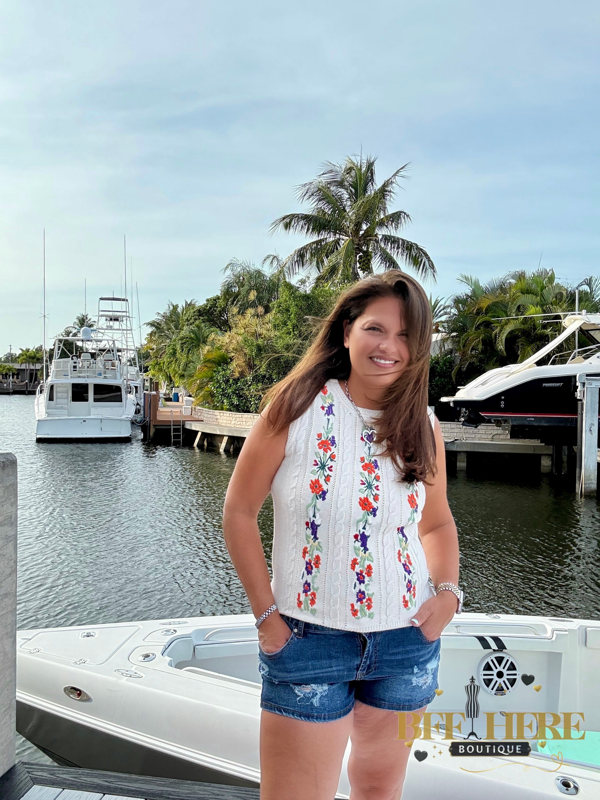 Wildflower Knit Sweater Tank - BFF Here