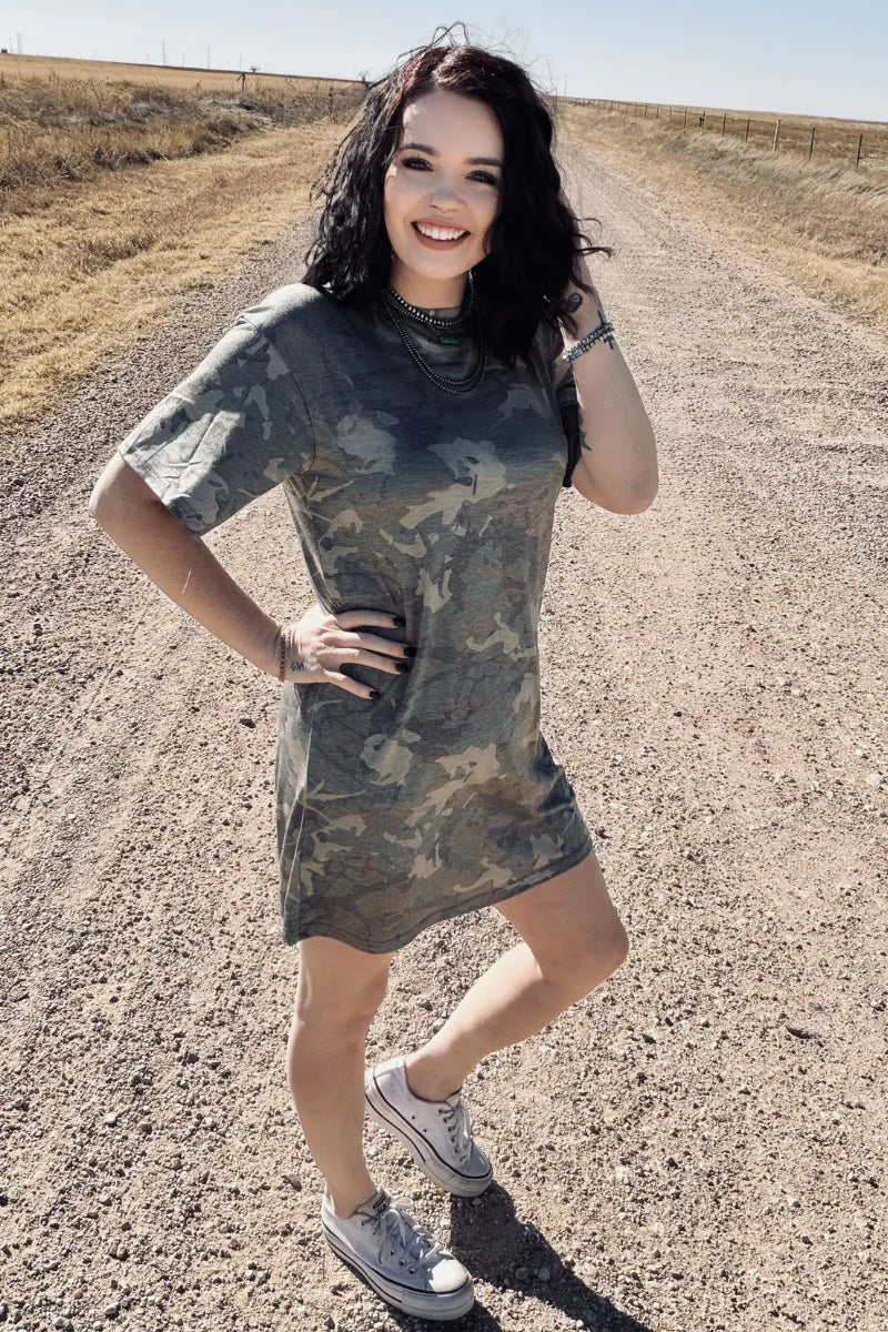 Camo Kreek T-Shirt Dress by Sterling Kreek - BFF Here
