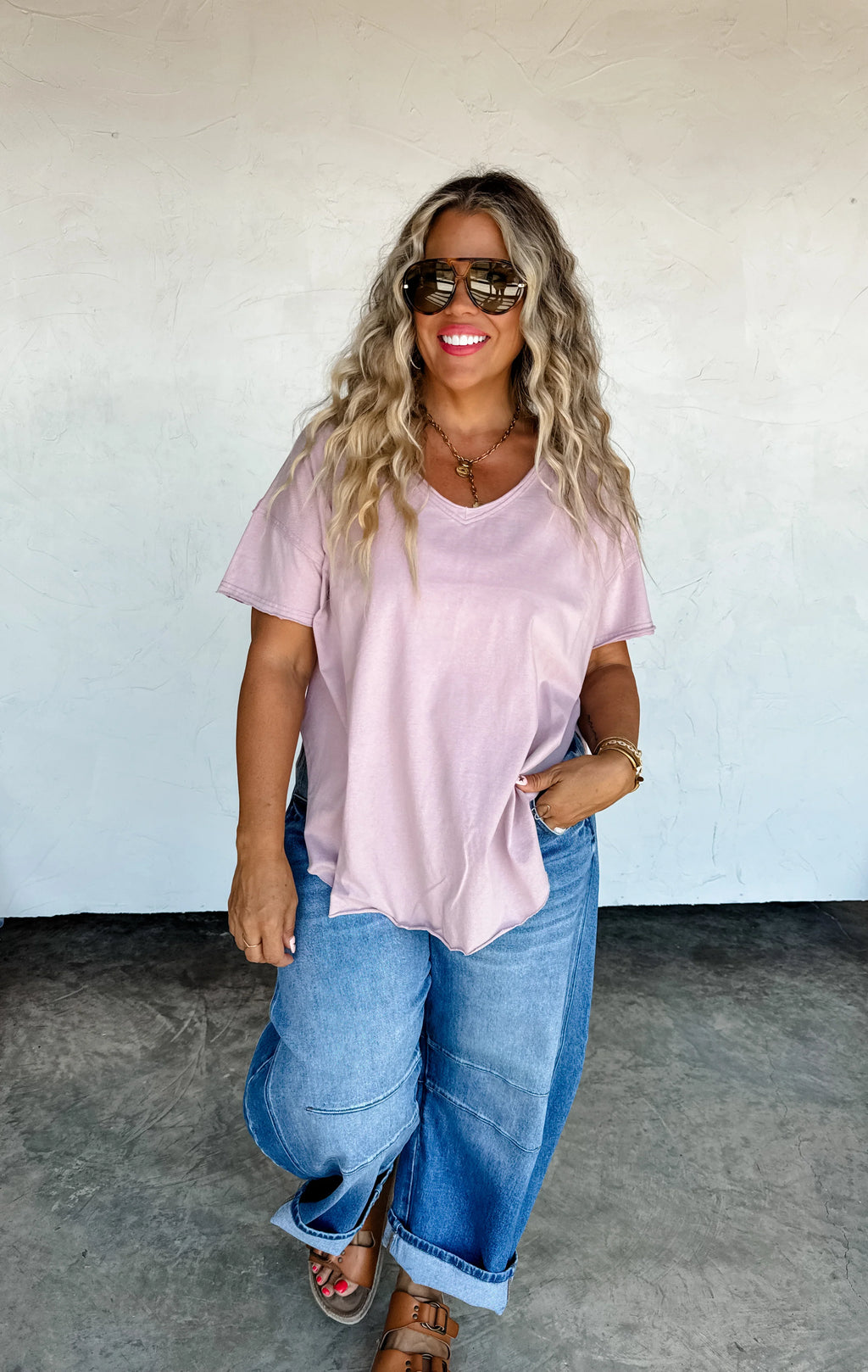 PREORDER: Joey V-Neck Washed Cotton Boyfriend Tee by Blakeley (ETA: Early December) - BFF Here