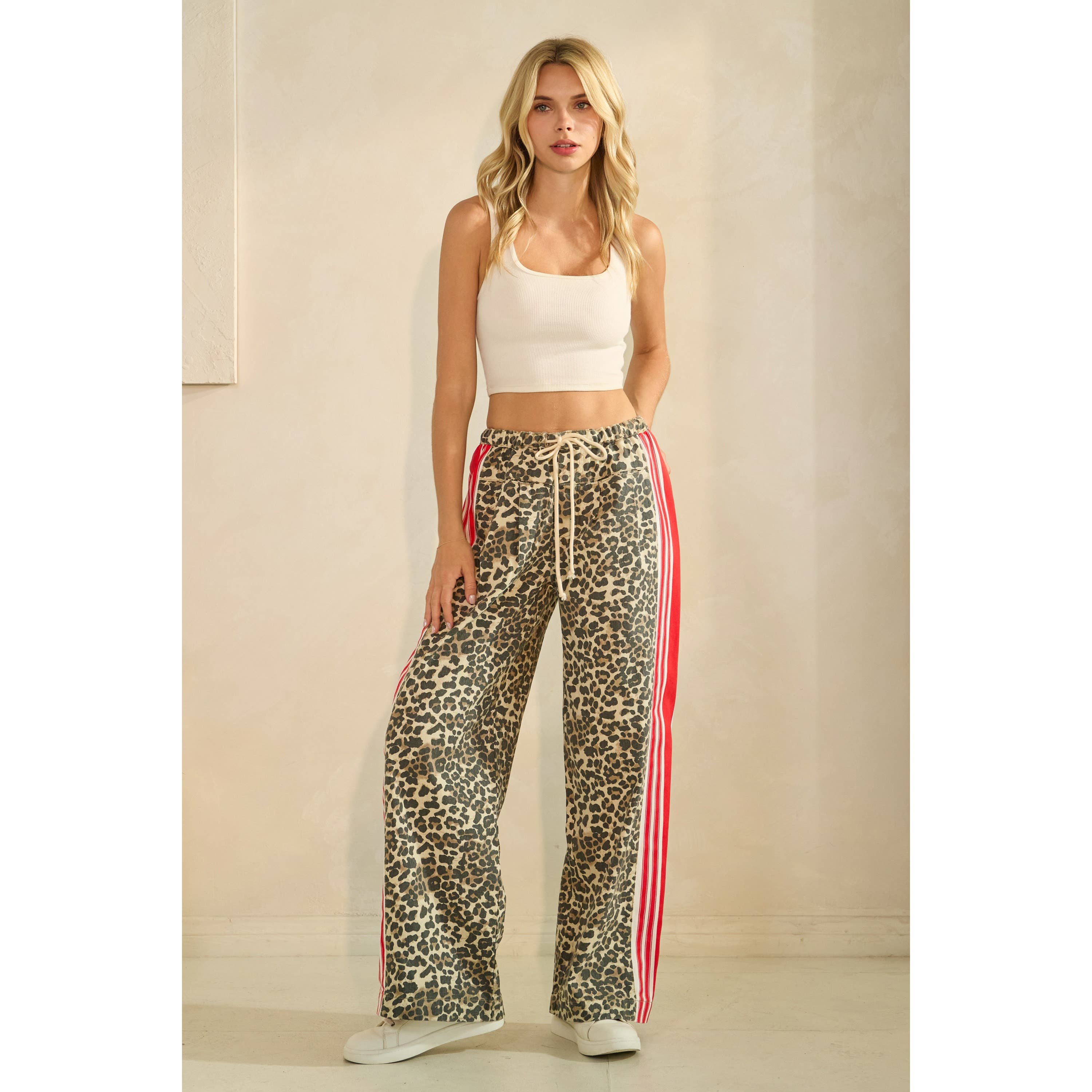 Sport Striped Wide Legged Pants - BFF Here