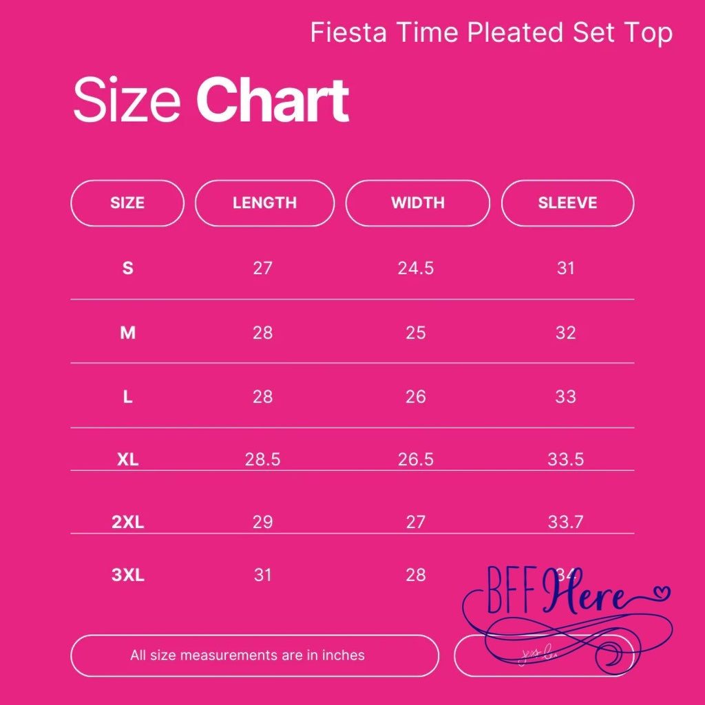 PREORDER: Fiesta Time Pleated Set (Ships End Of February ) - BFF Here
