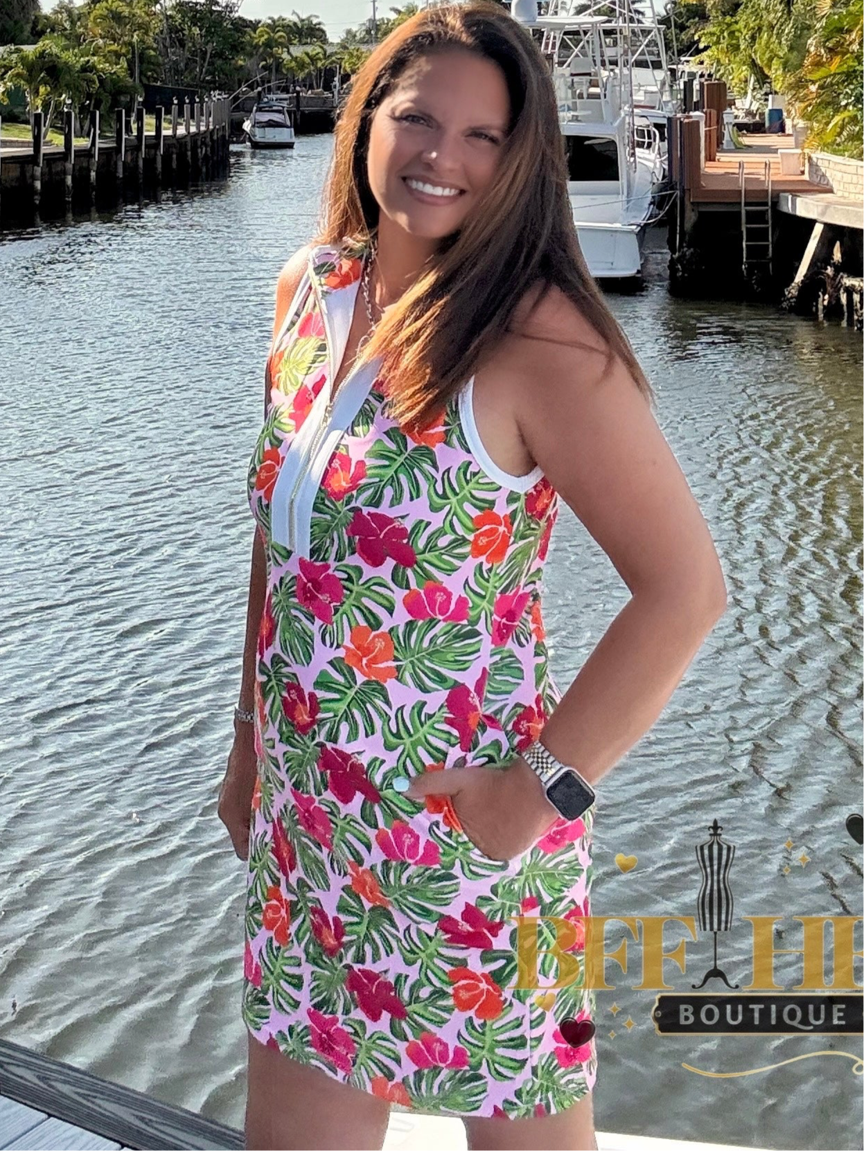 Everyday Zipper Dress / Pink Tropical by Jess Lea - BFF Here