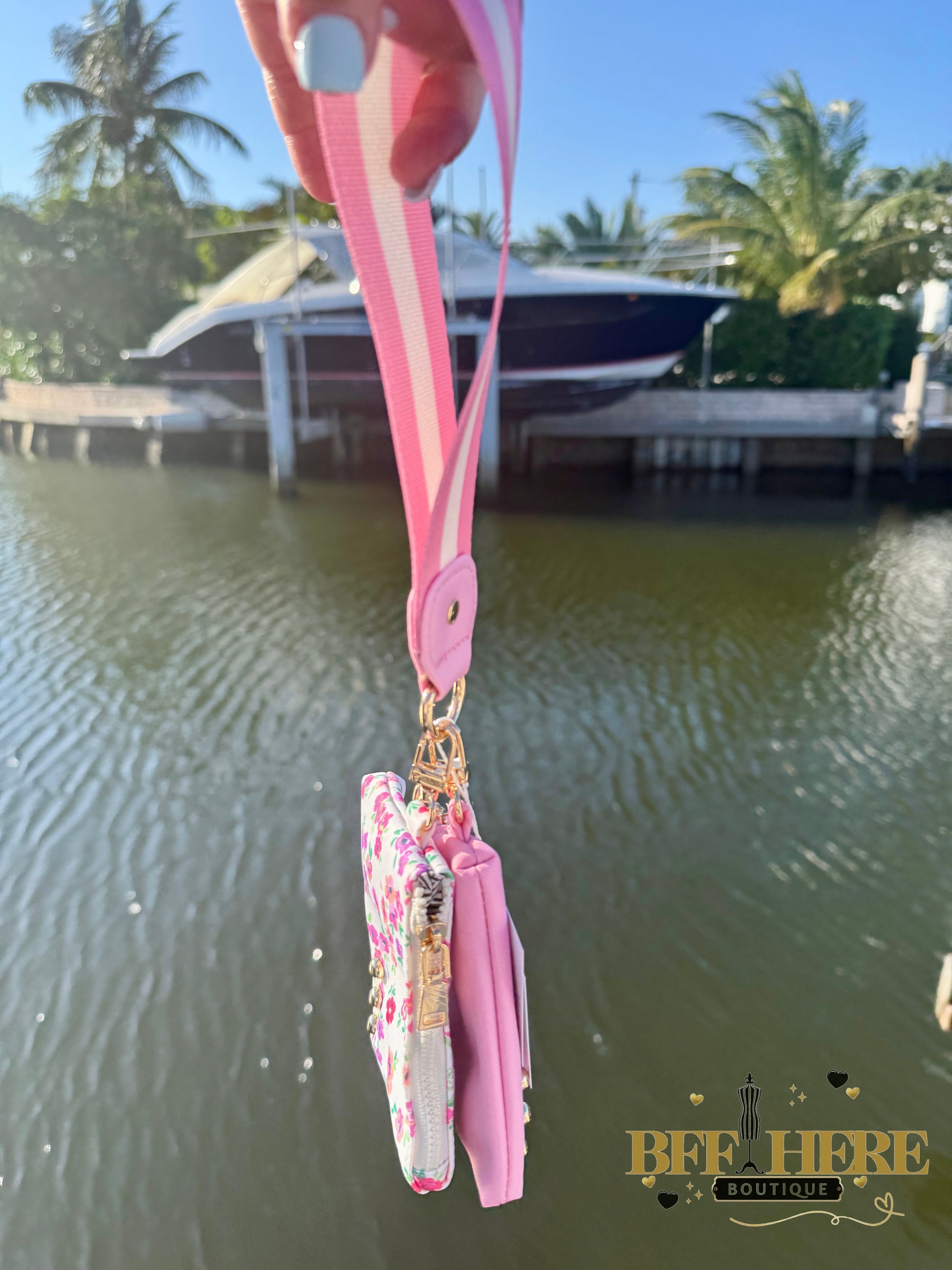 Summer Spritz Dual Pouch Wristlet by Pretty Simple / Choice of Color - BFF Here