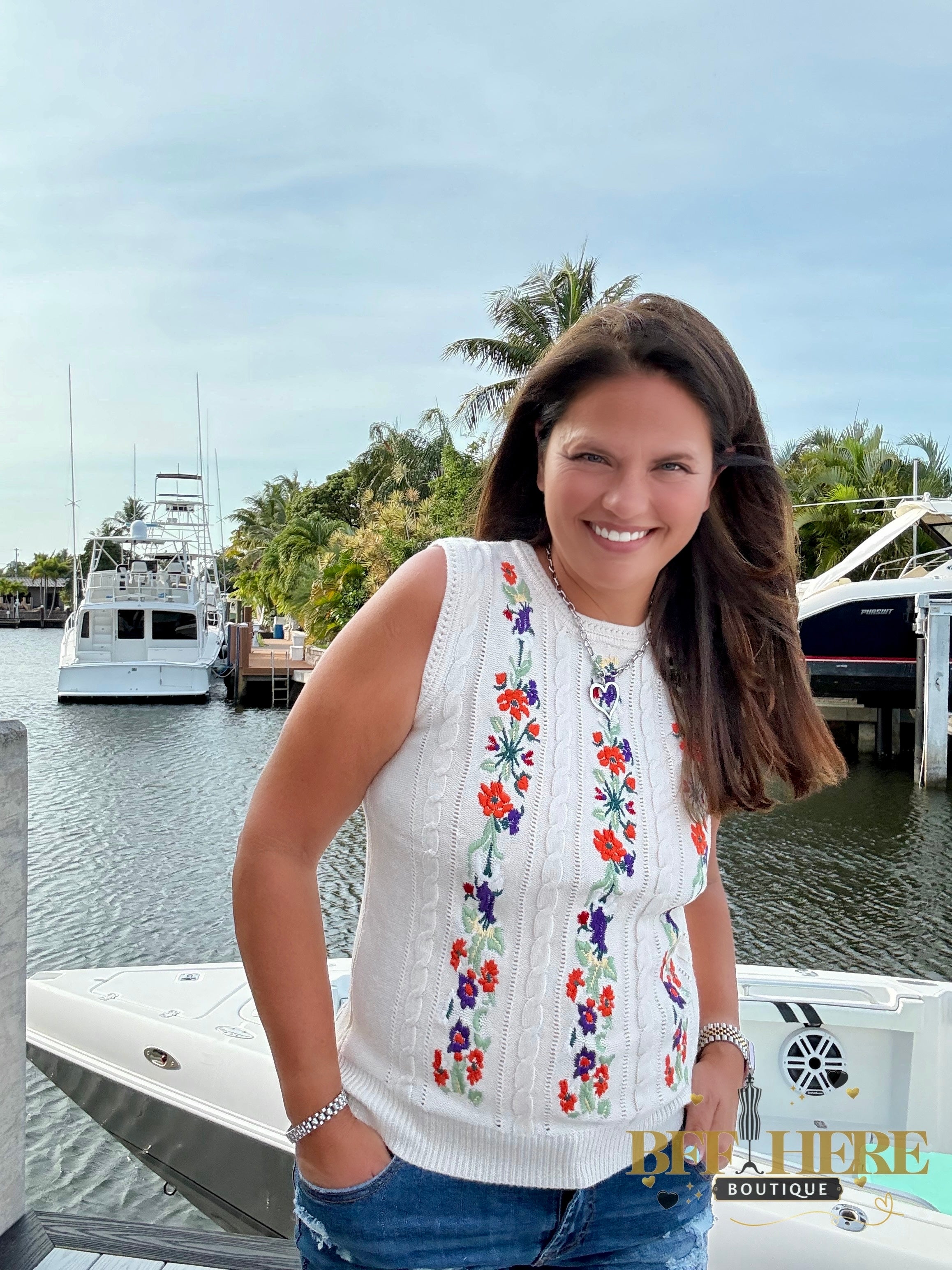 Wildflower Knit Sweater Tank - BFF Here