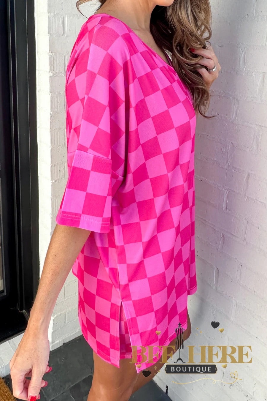 Daily Basis Biker Set, Pink Checkered Set by Jess Lea - BFF Here