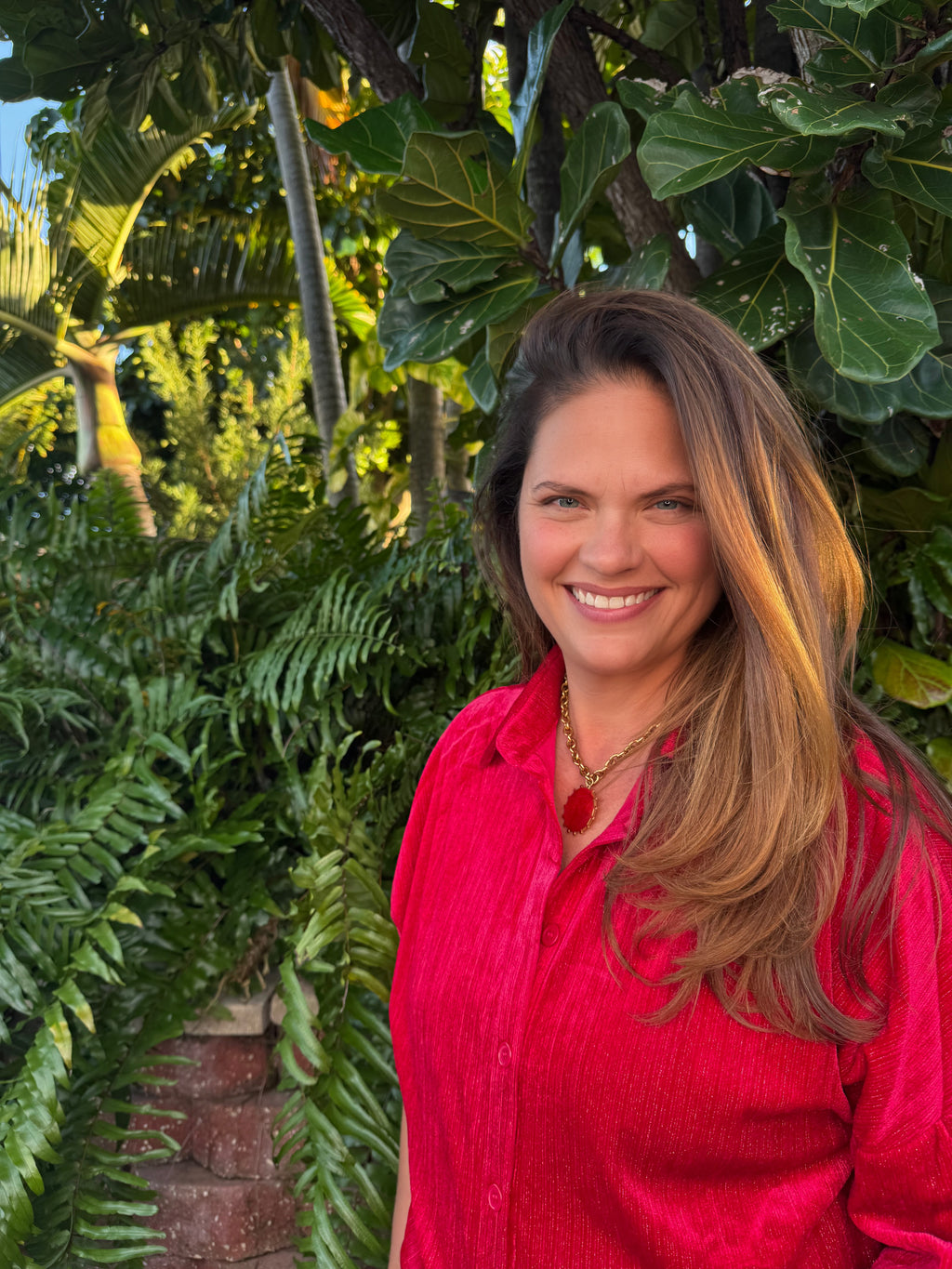 Prim Button Up Velvet Top by Jess Lea /  Red - BFF Here