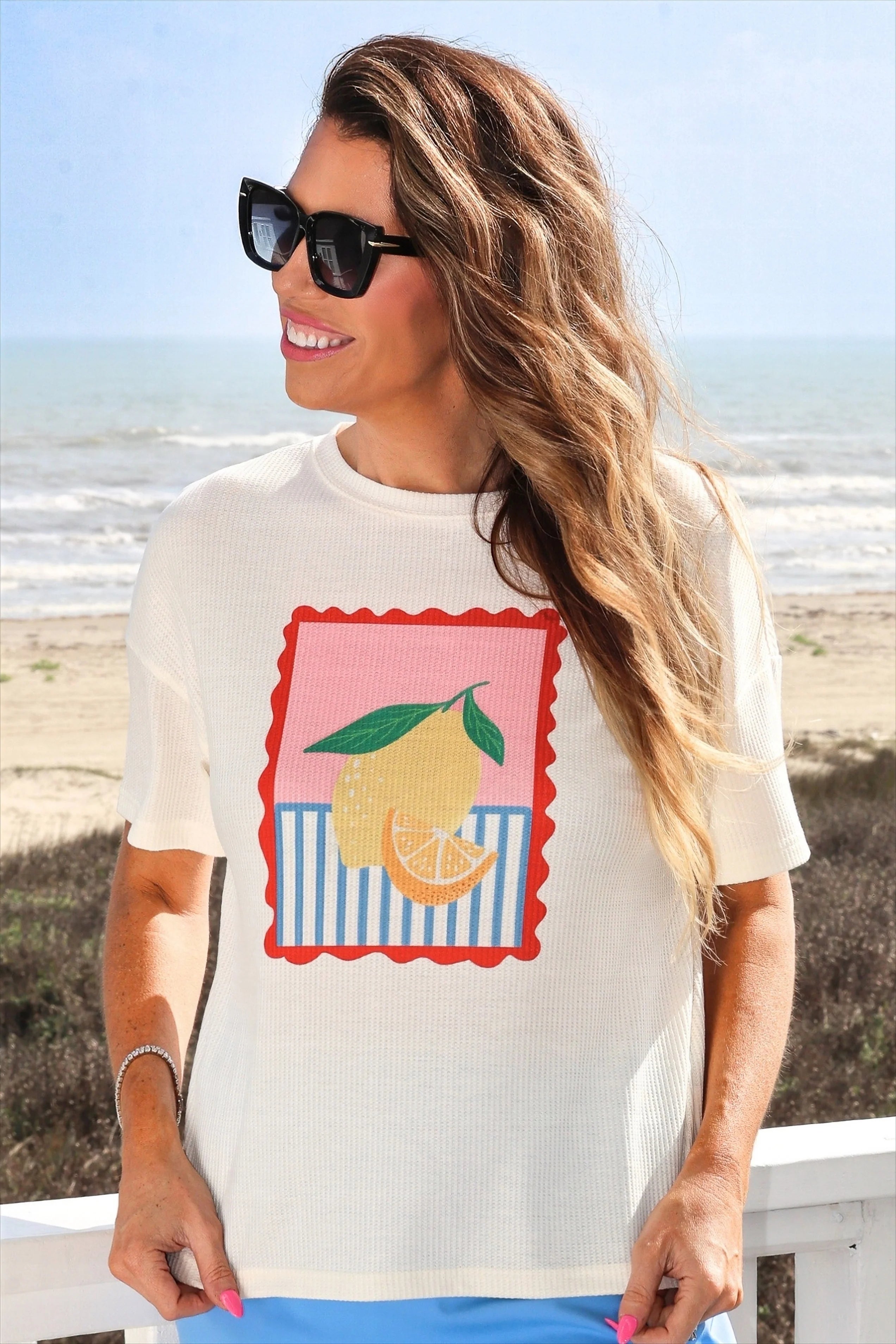 Weekend Waffle Tee / Lemon by Jess Lea - BFF Here