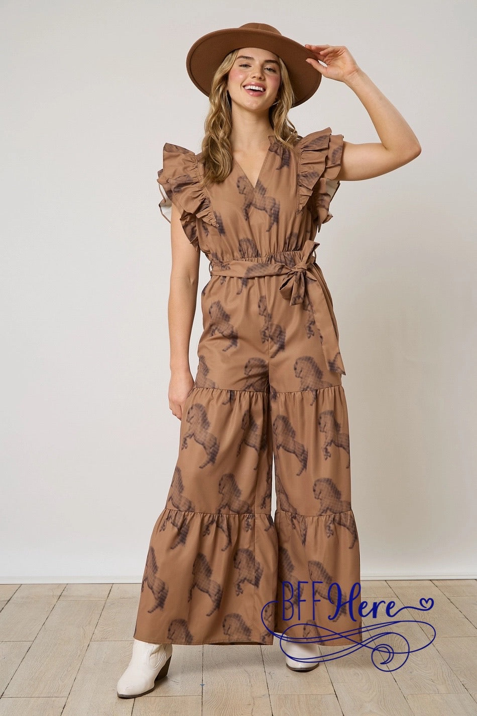 PREORDER: Mane Attraction: Chic Horse Print Jumpsuit (Ships Beginning of March ) - BFF Here