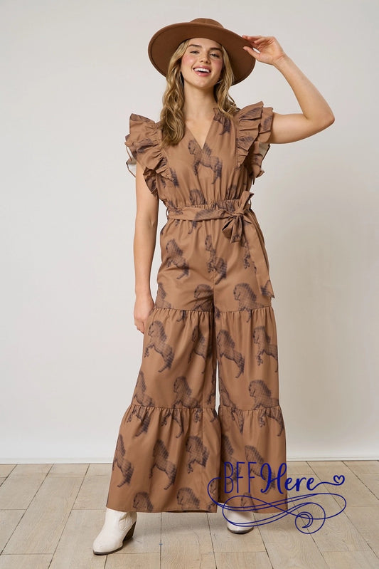 PREORDER: Mane Attraction: Chic Horse Print Jumpsuit (Ships Beginning of March ) - BFF Here