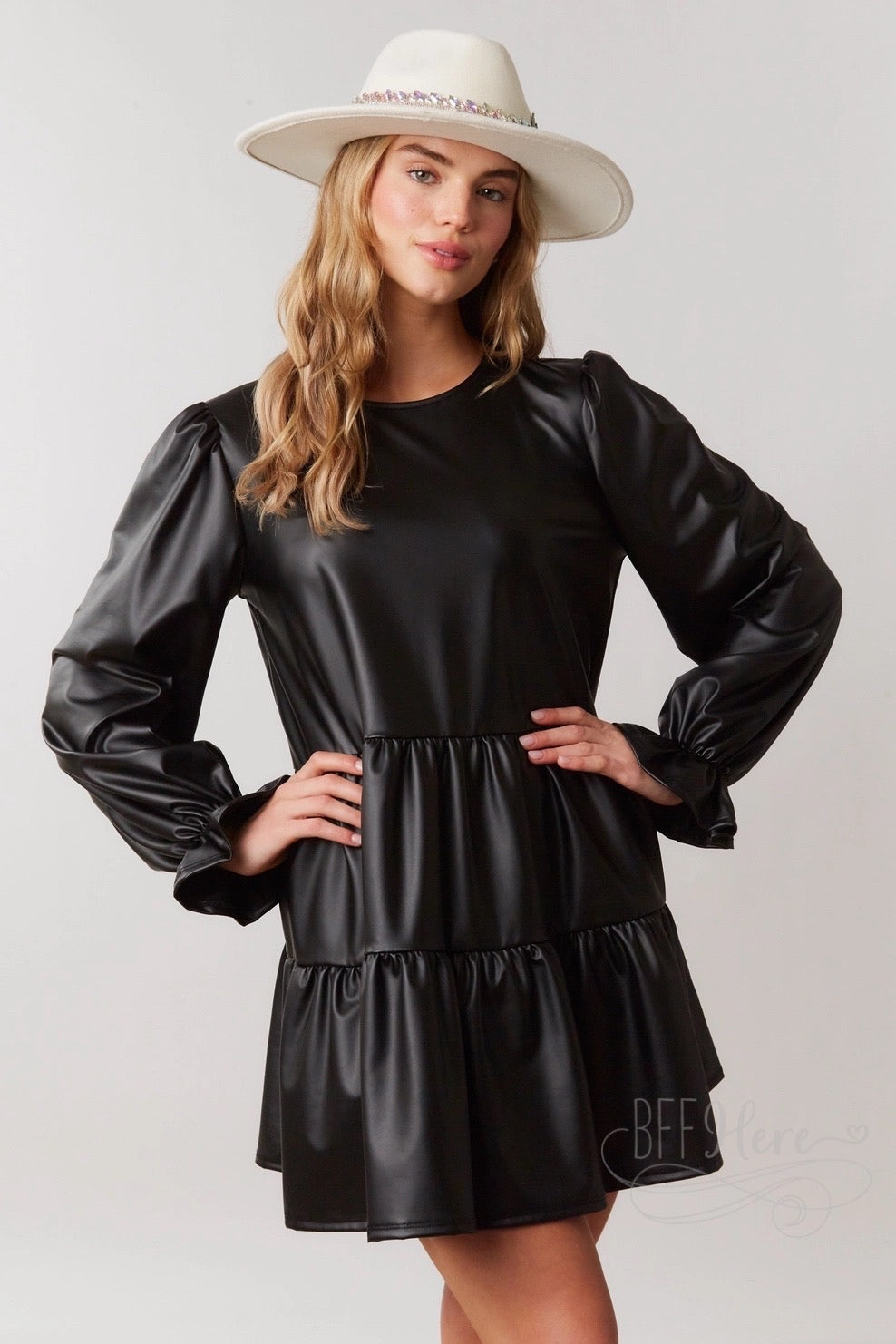 Classic Elegance: Long Sleeve Black Mini Dress for Any Occasion - BFF Here