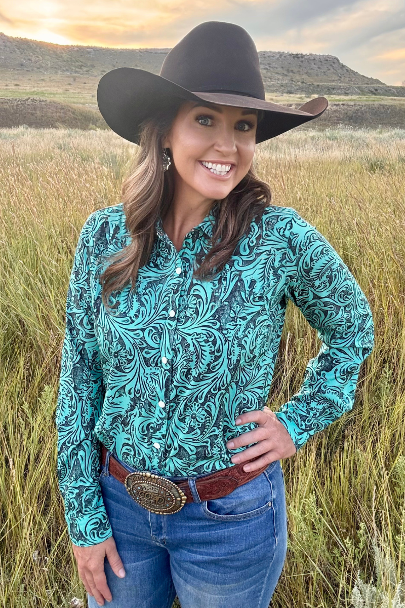 Tooled In Turquoise Button Up by Sterling Kreek - BFF Here